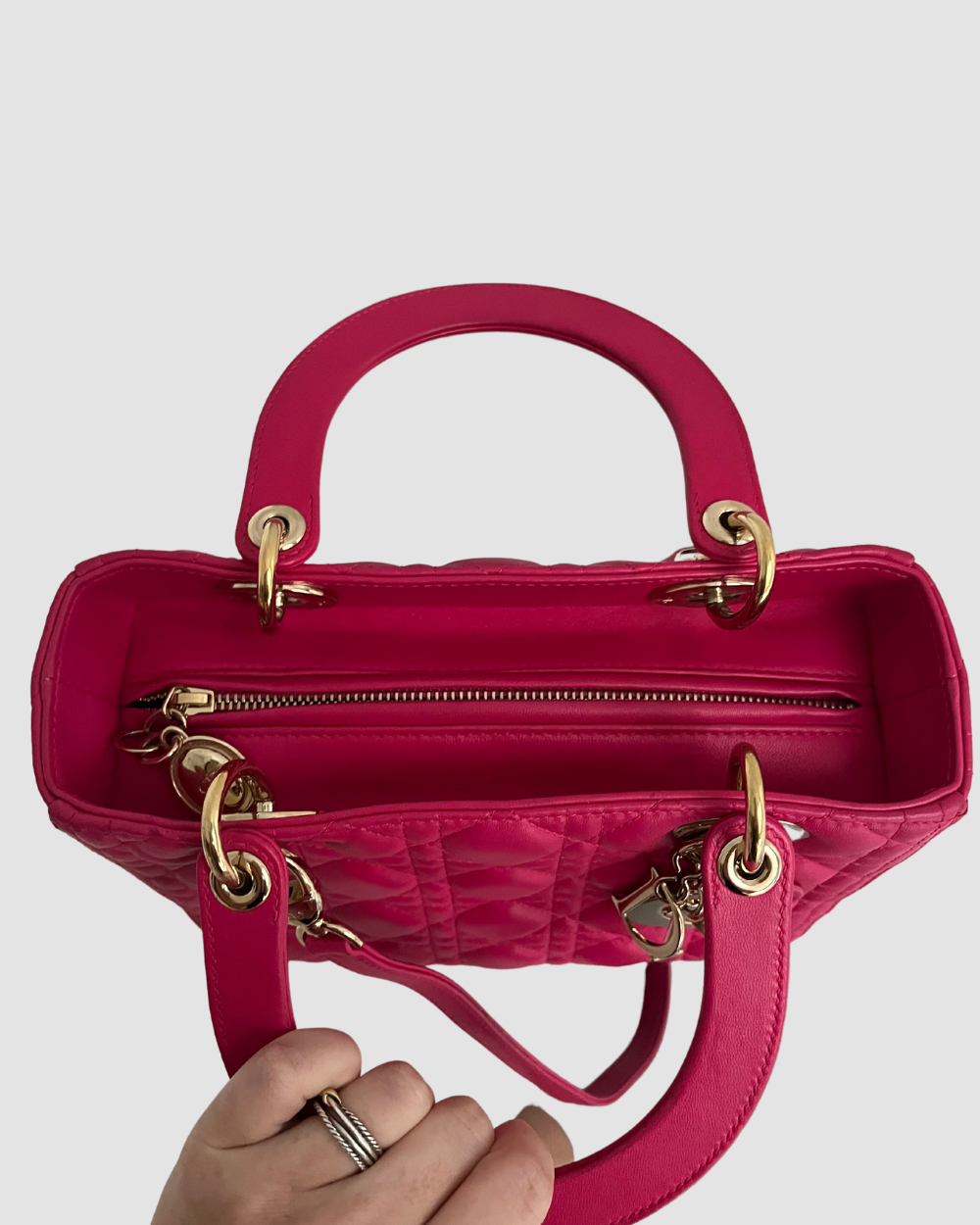 Christian Dior Pink Leather Lady Dior GHW