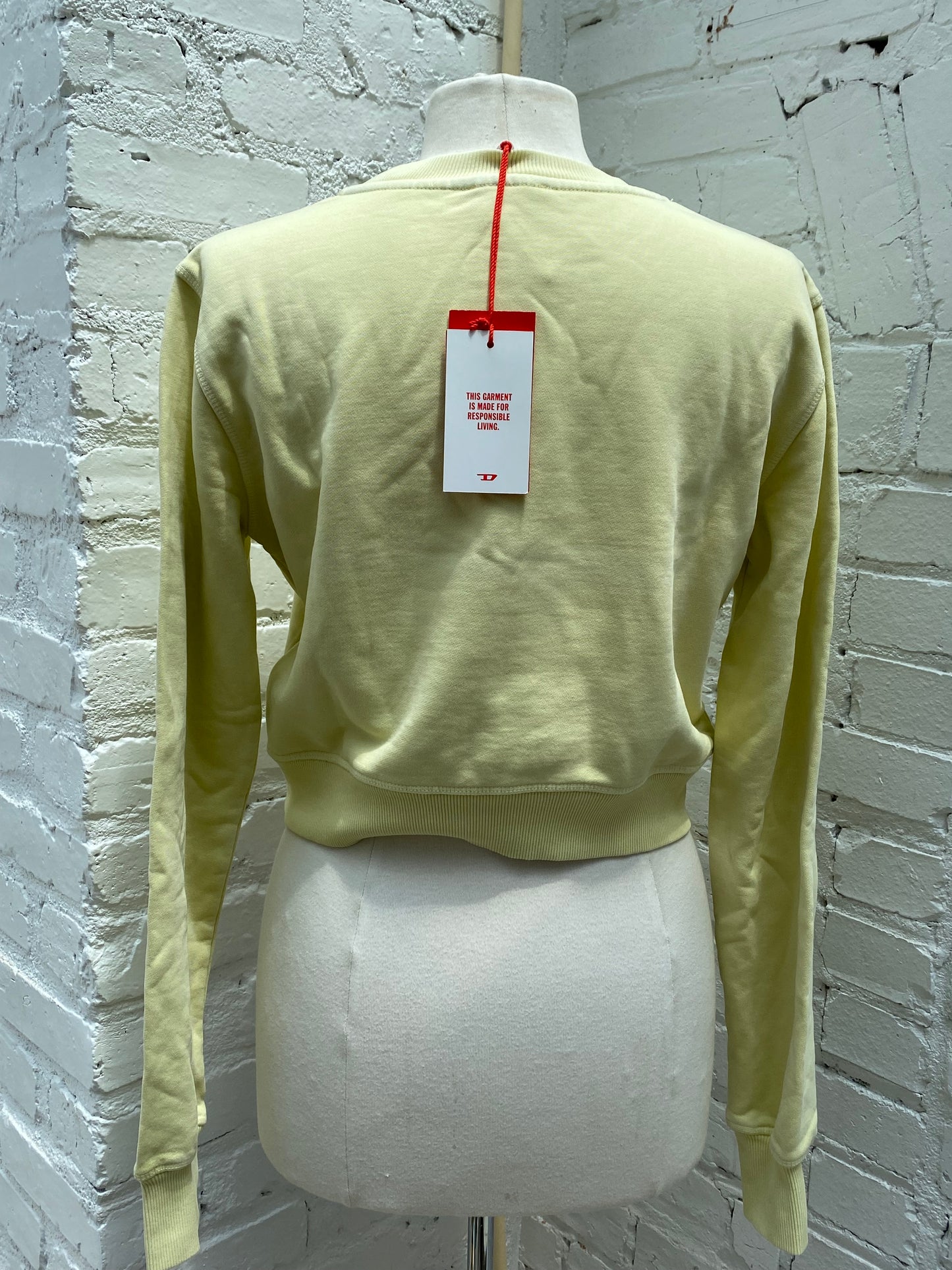Diesel Yellow Cropped Crewneck, L