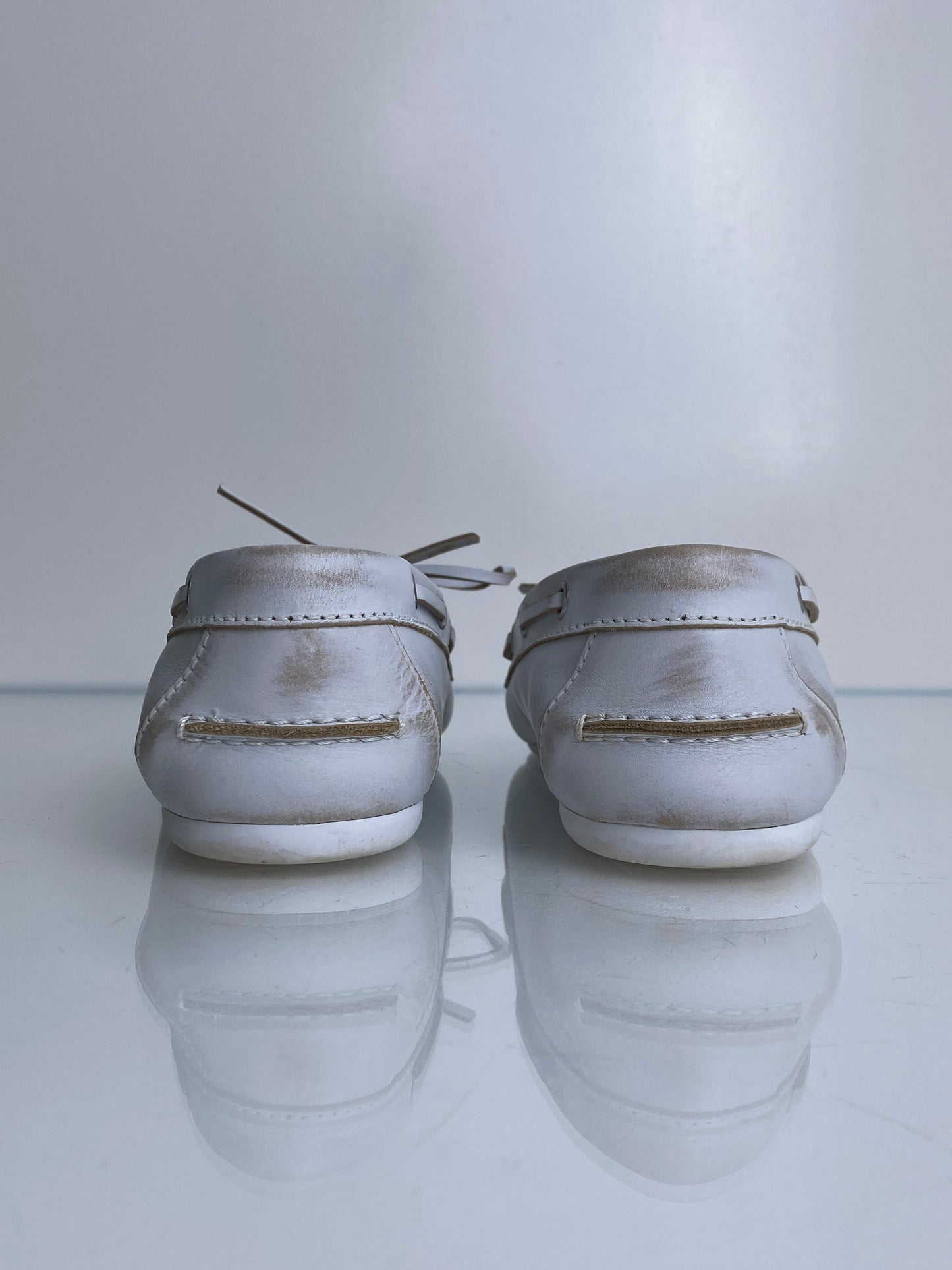Miu Miu White Boat Shoes, 39