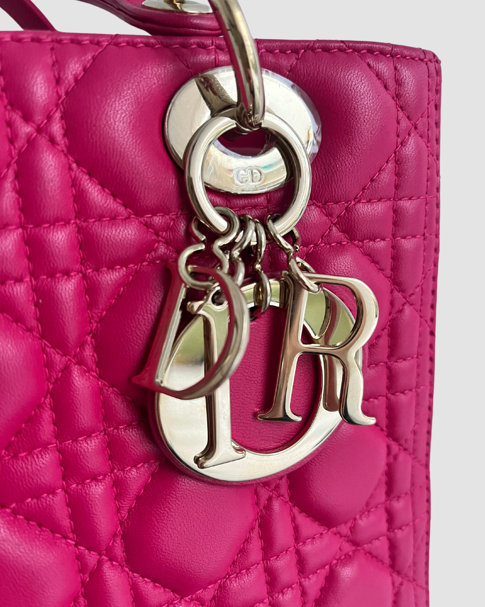 Christian Dior Pink Leather Lady Dior GHW