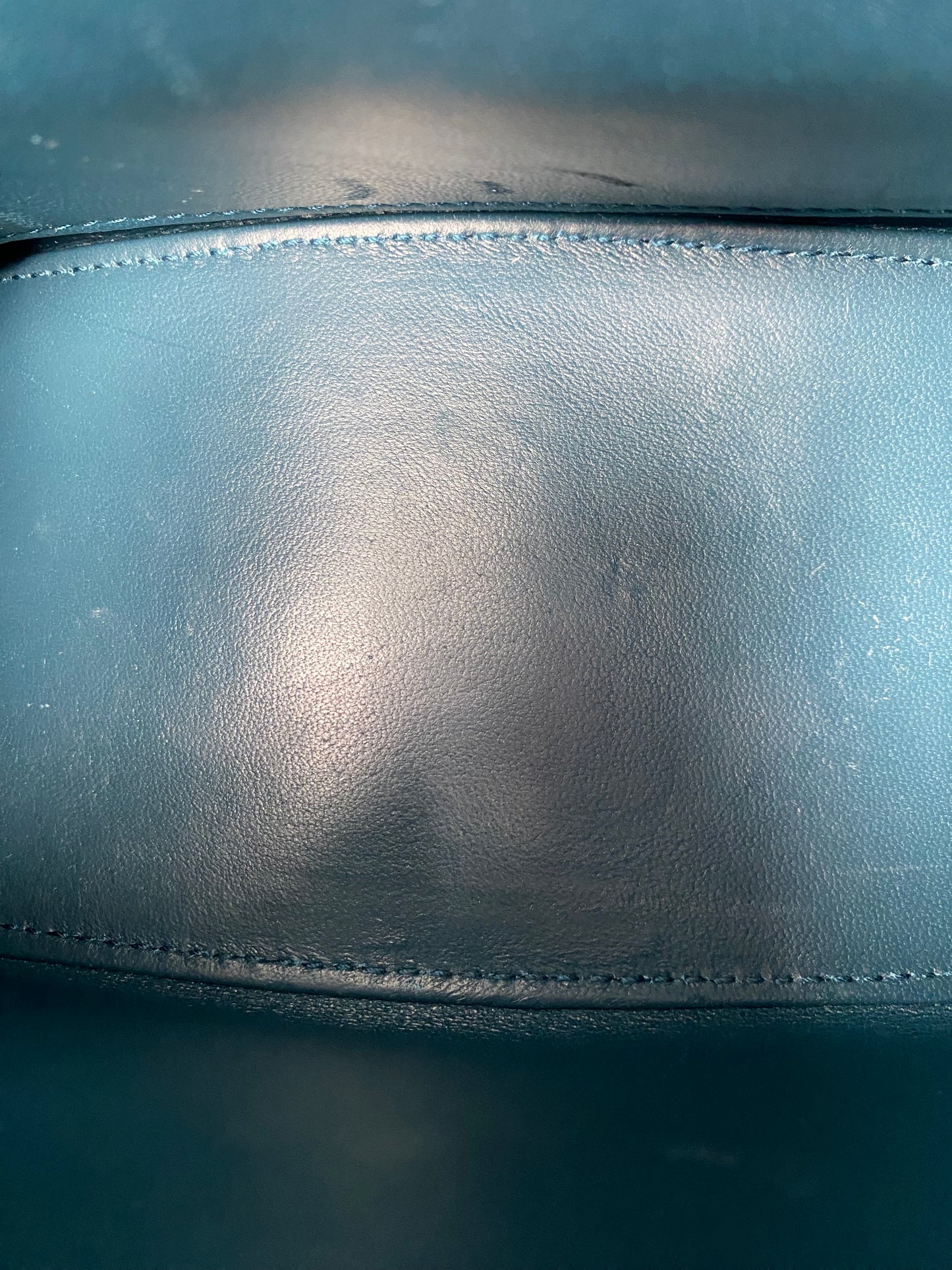 Balenciaga Teal Croc Embossed S Handle Hourglass Bag