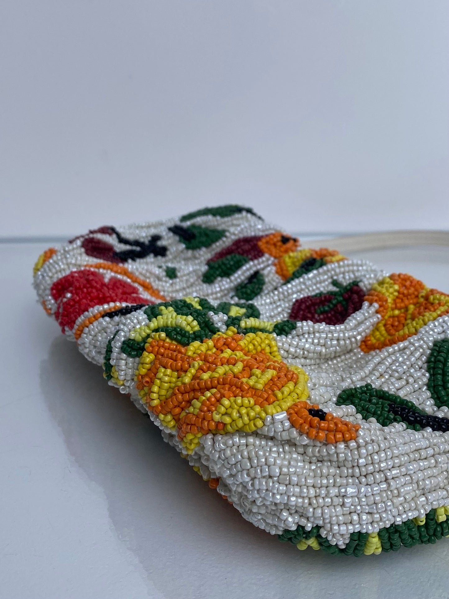 Staud White & Multicolor Beaded Fruit Bag SHW