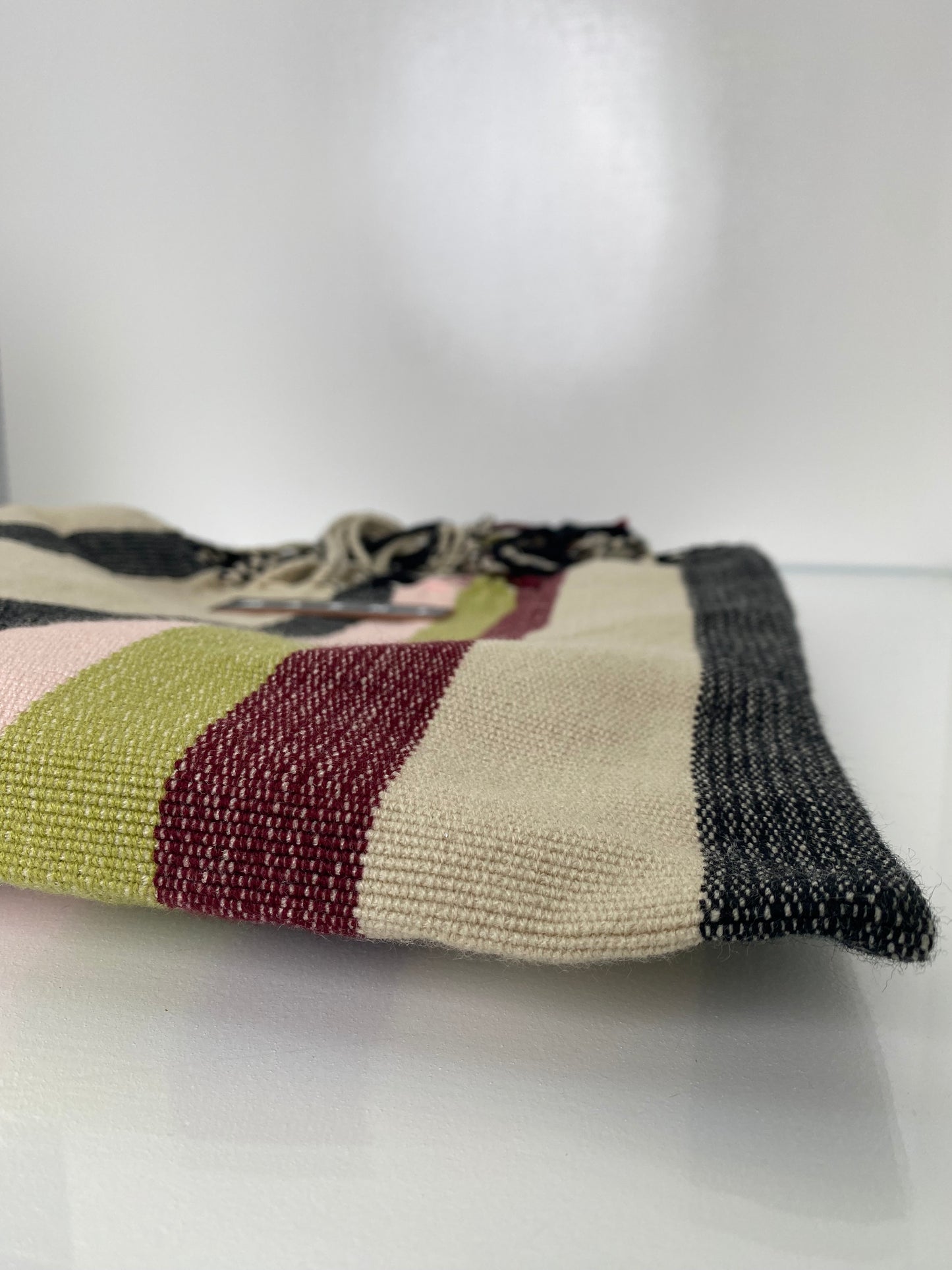 Marni Cream, Black, Burgundy, & Multicolor Striped Tote Bag
