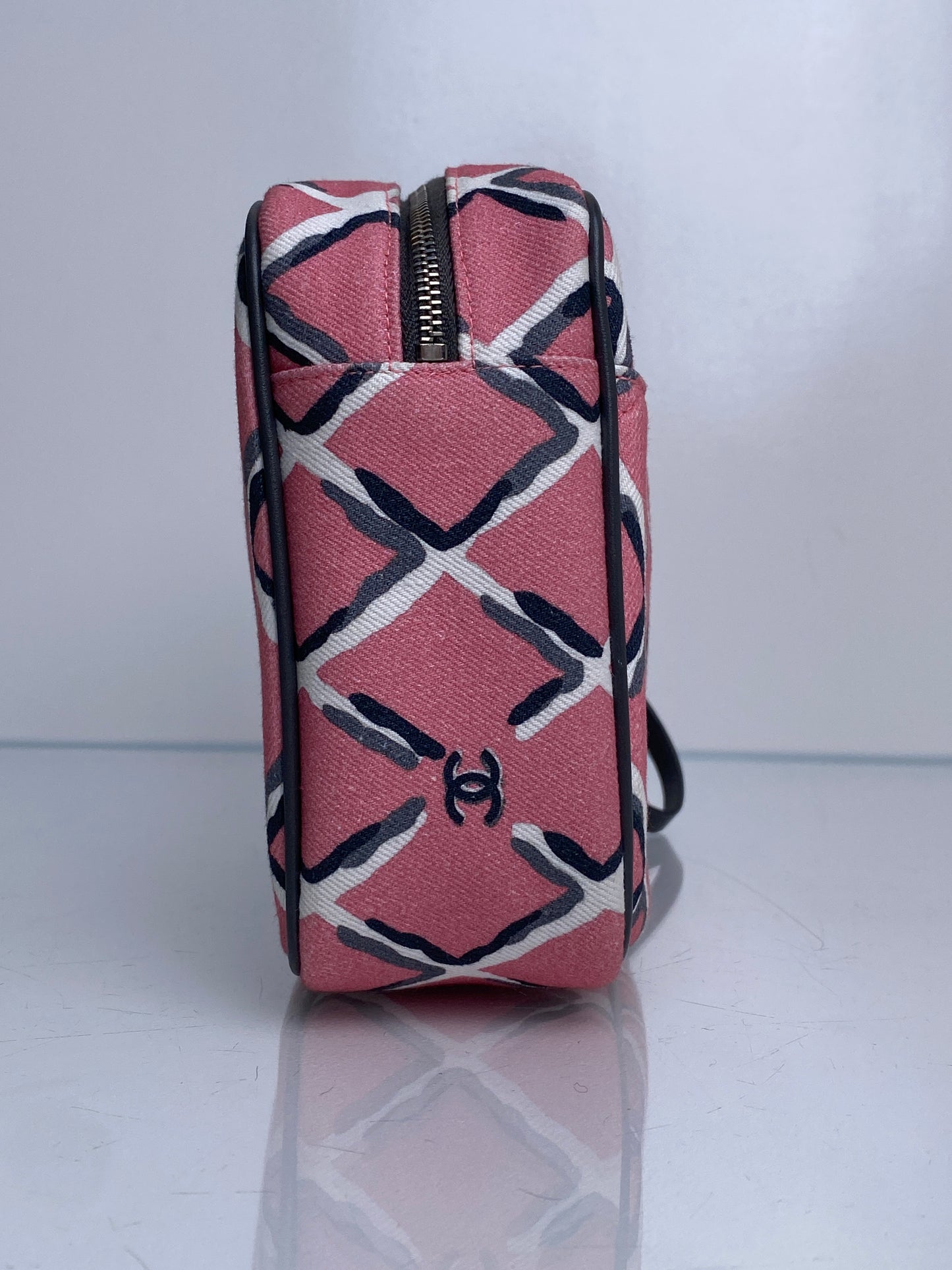 Chanel Coco Beach Pink Canvas/Leather Pouch SHW #26