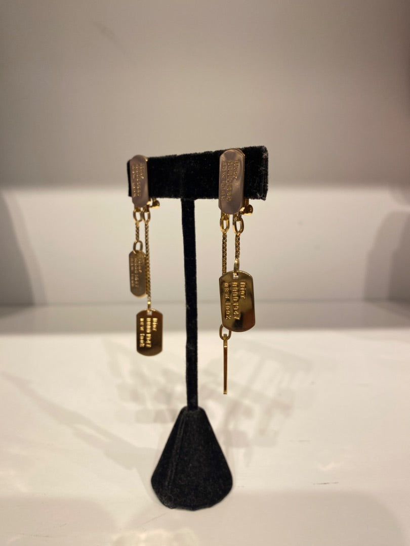 Christian Dior Dog Tag Earrings