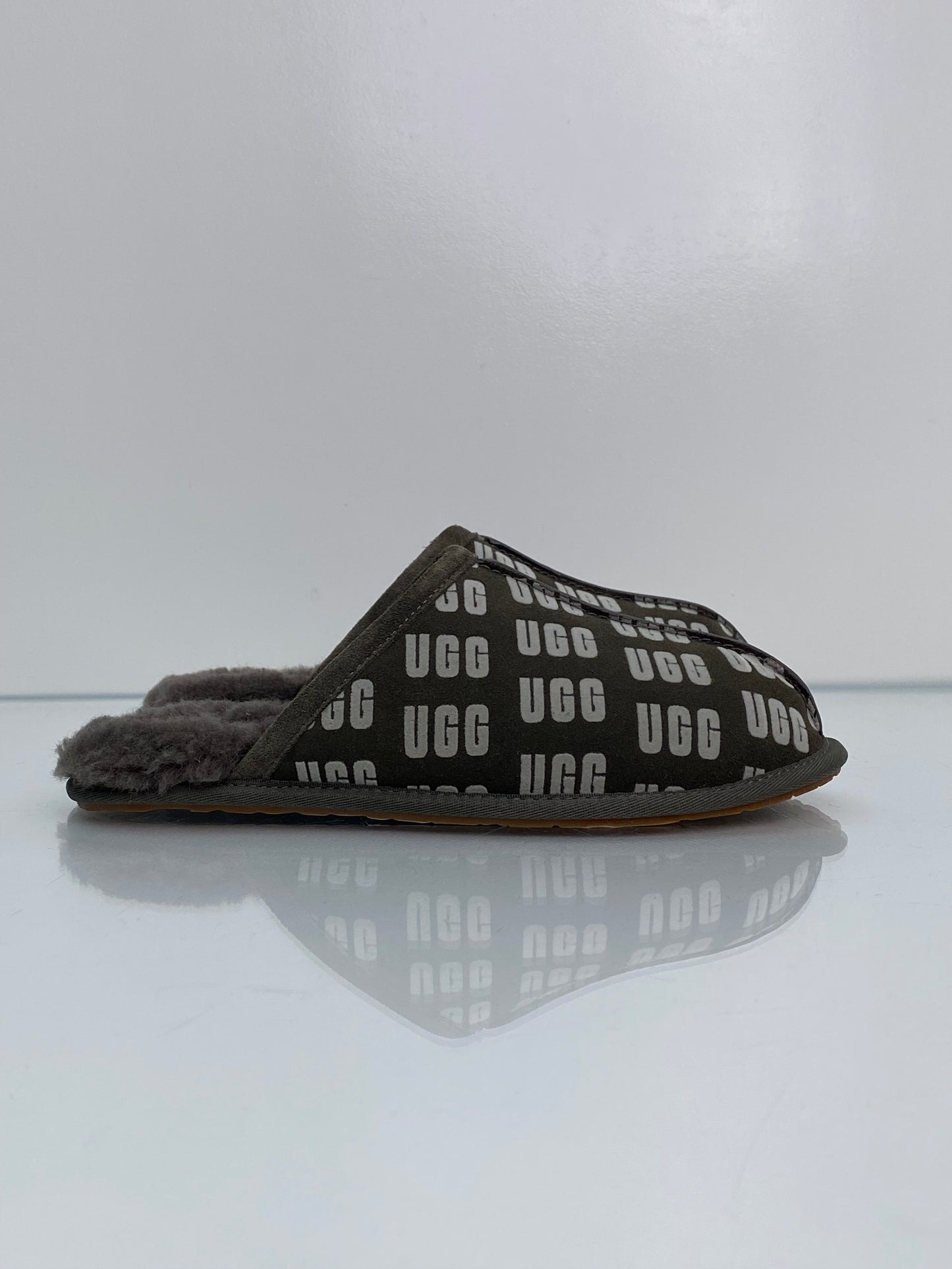 Ugg Gray Logo Slippers, 9
