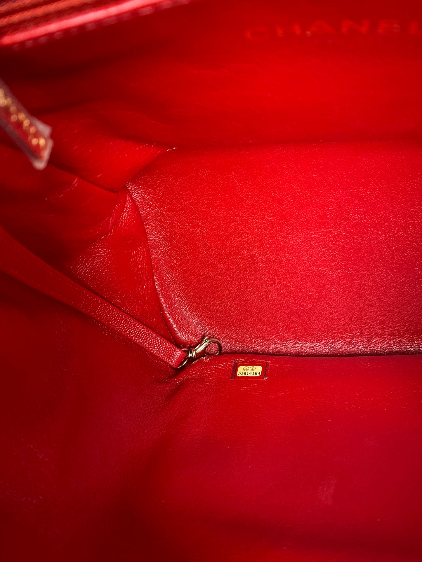 Chanel Business Affinity Red Caviar Quilted Backpack