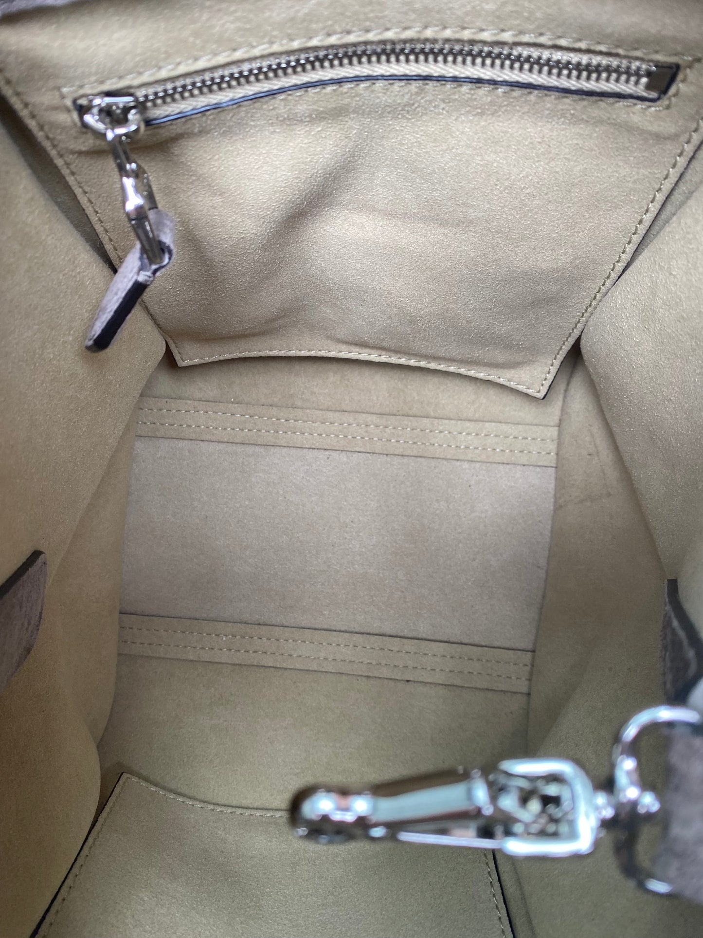 Max Mara Grey Taupe Suede Bag