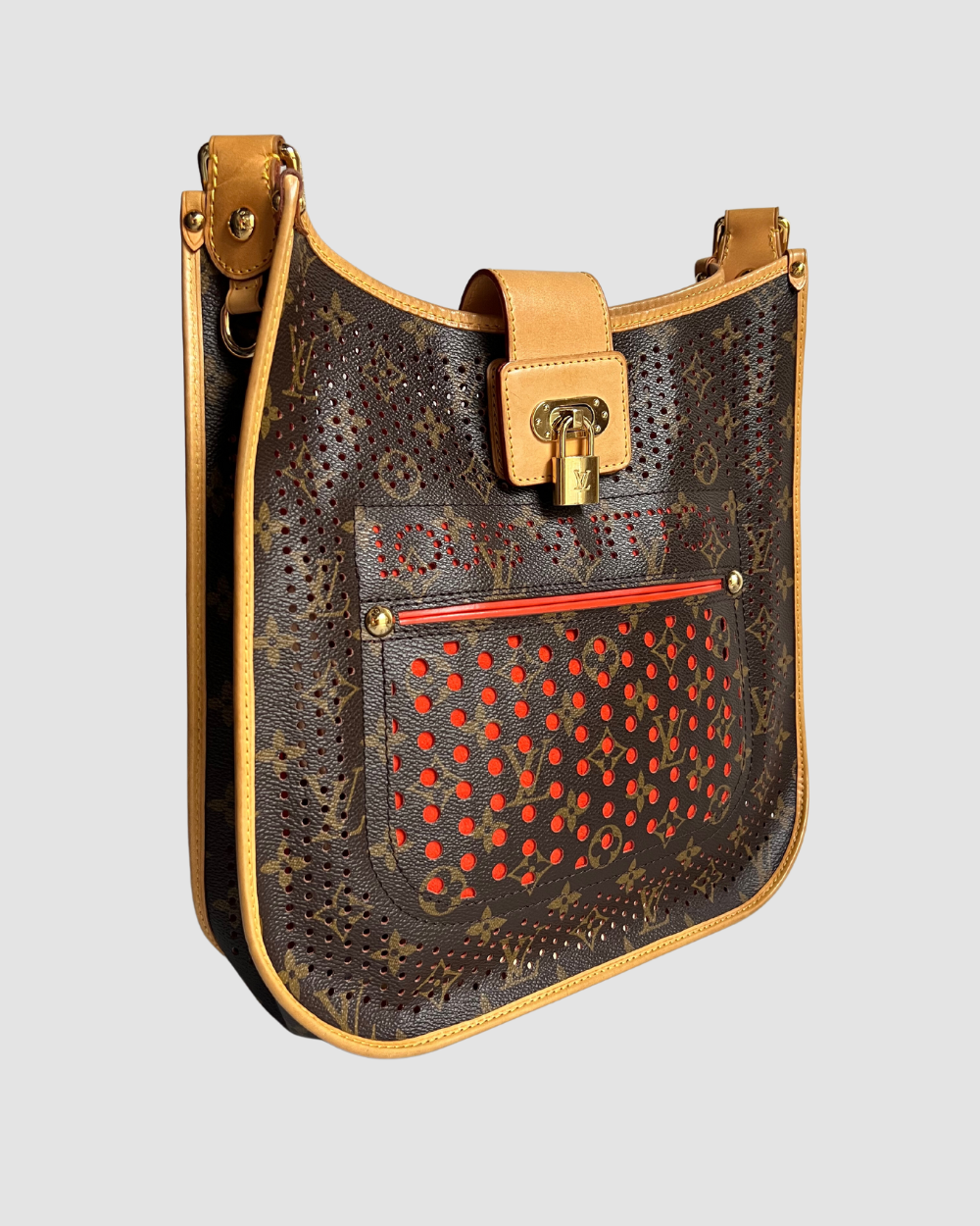 Louis Vuitton Perforated Purse Orange