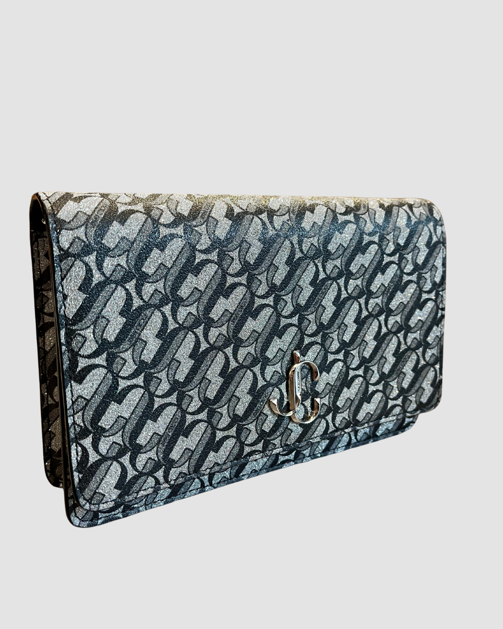 Jimmy Choo Palace JC Glitter Bag Silver Black