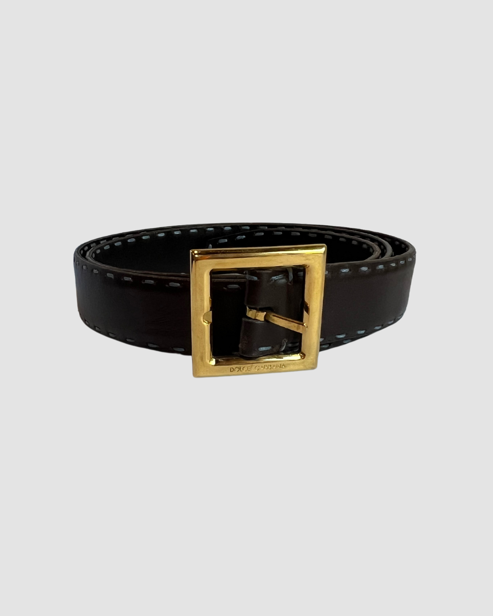 Dolce & Gabbana Brown Stitched Leather belt, 100
