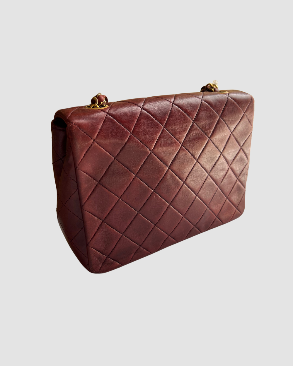 Chanel Vintage Square Burgundy 20cm Purse