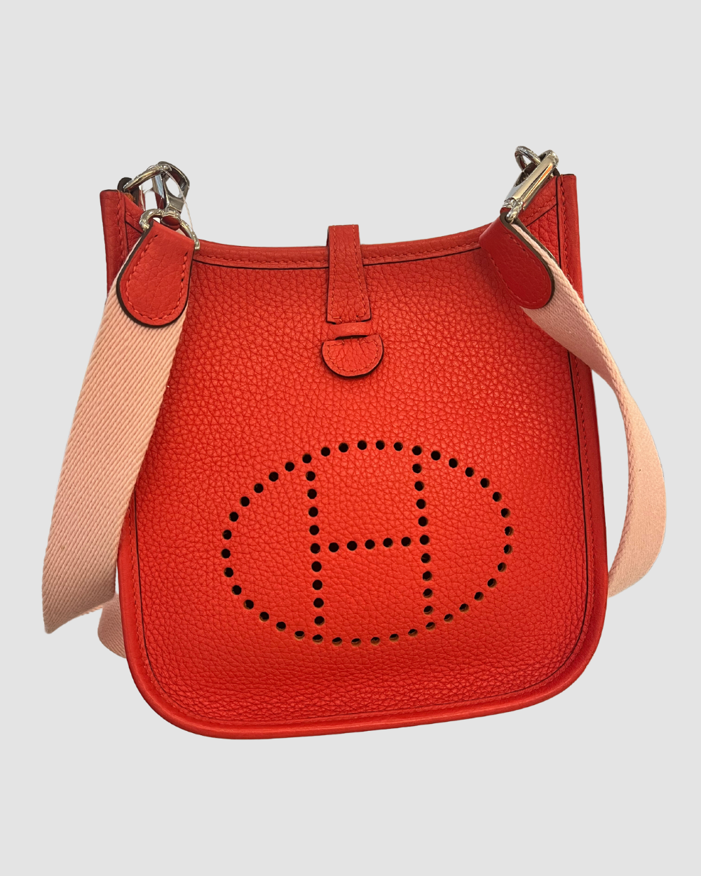 Hermes Rouge Togo Leather Evelyne TPM