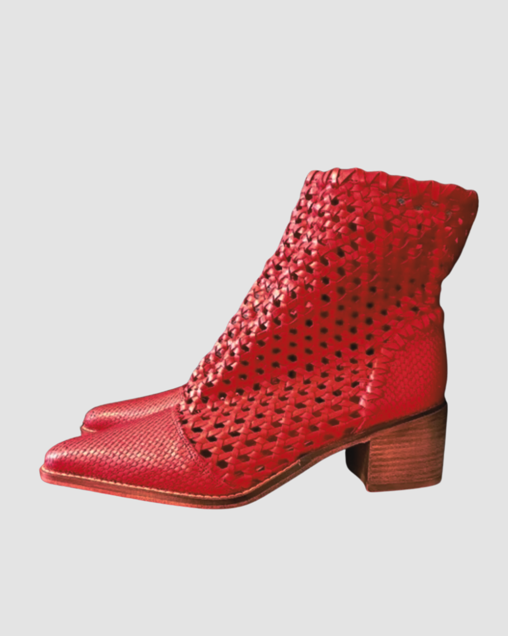 Free People Red Woven Boots, 7