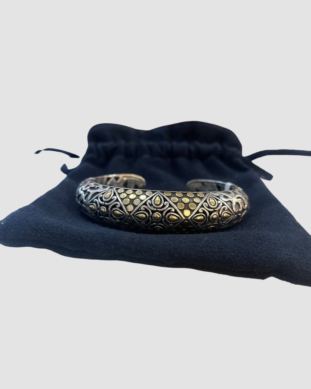 John Hardy Sterling Silver & 18K Gold Cuff