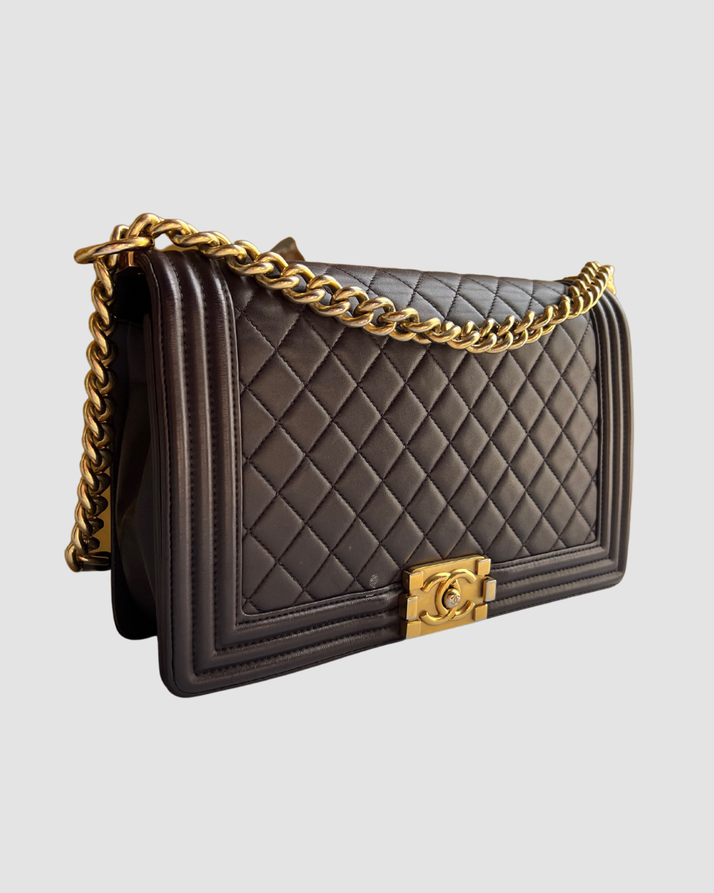 Chanel Boy Bag Aubergine Lambskin GHW #23, D + C