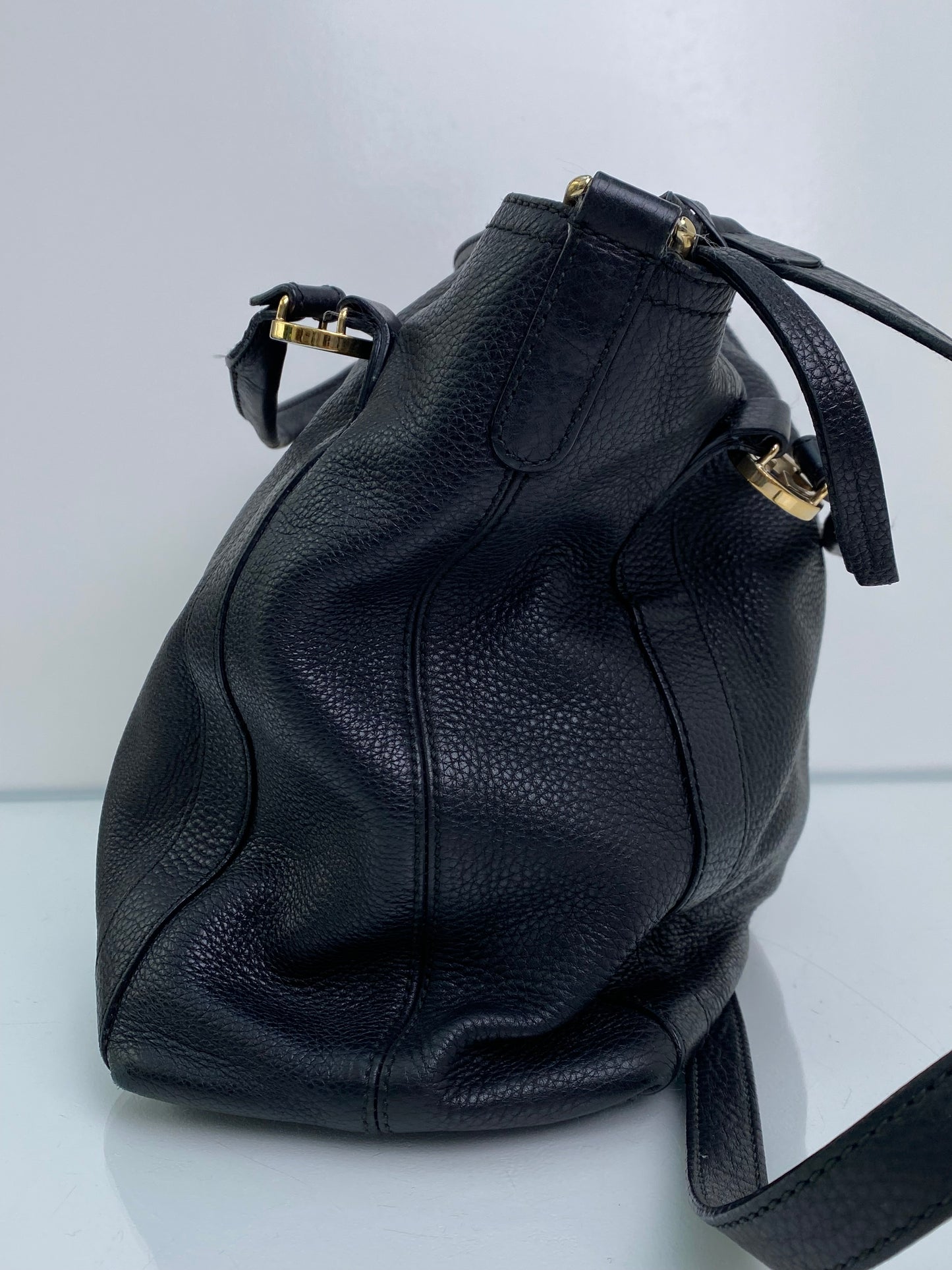 Gucci Miss GG Black Leather Shoulder Bag GHW