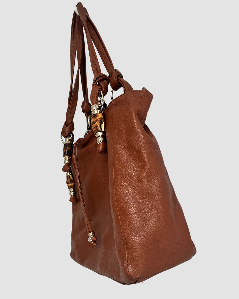 Gucci Brown Leather Tassel Bag