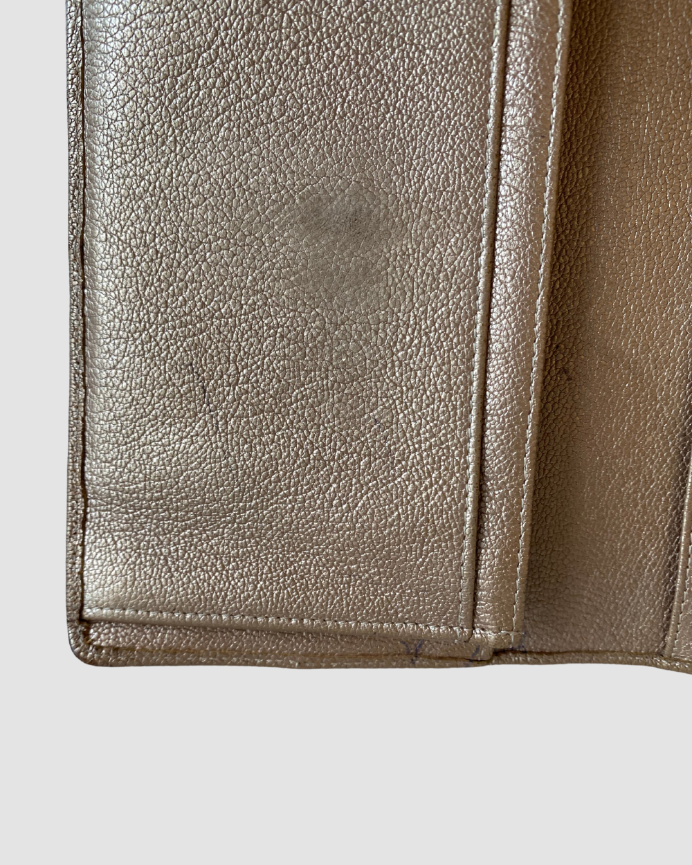 Chanel Vintage Metallic Gold Wallet As is