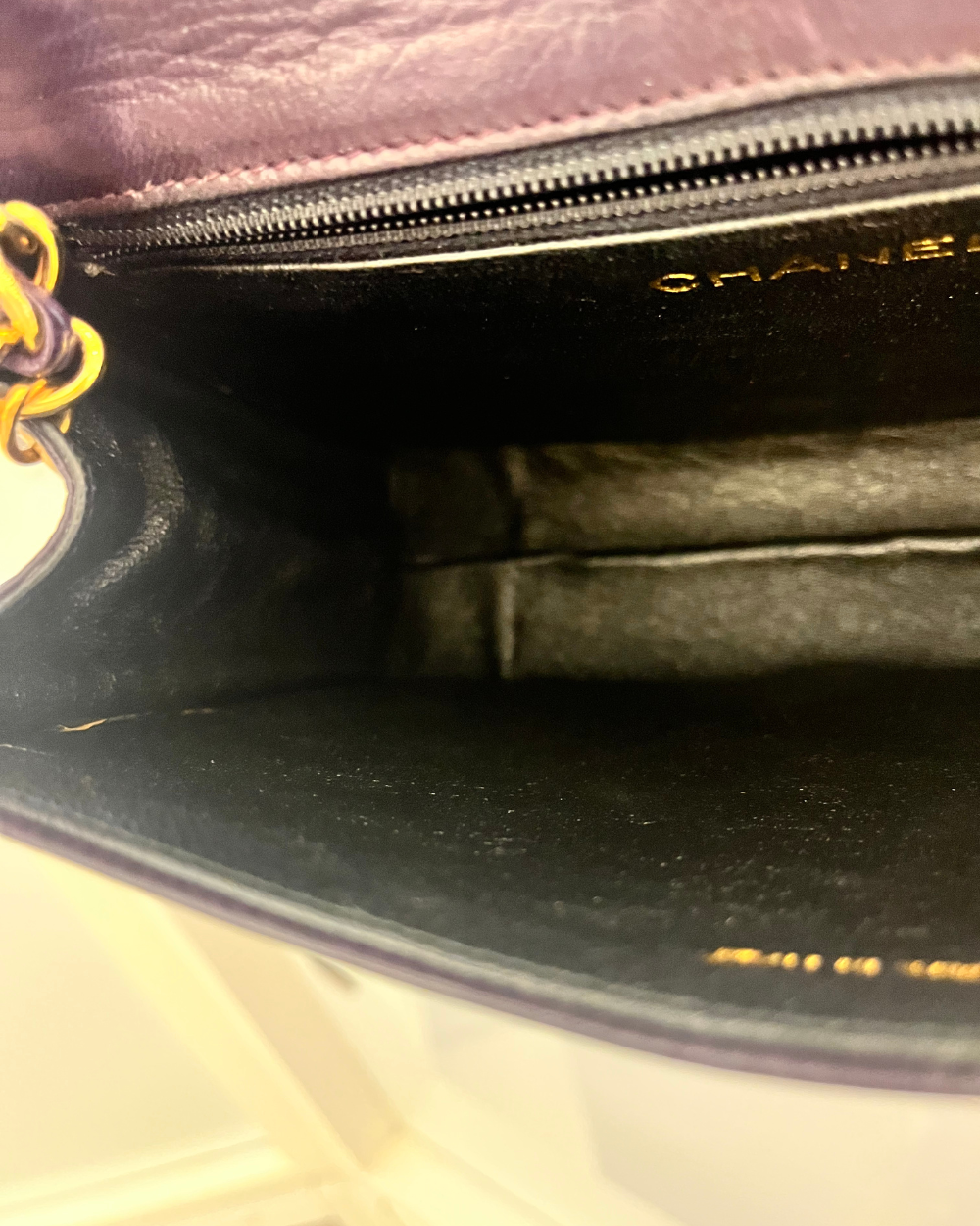 Chanel Purple Lambskin Quilted Mini Bag GHW