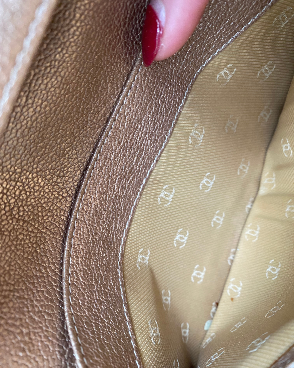 Chanel Vintage Metallic Gold Wallet As is
