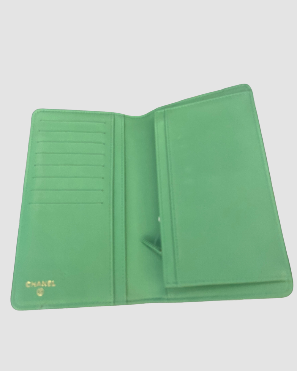 Chanel Boy Bi-Fold Mint Green Lambskin Wallet GHW #27