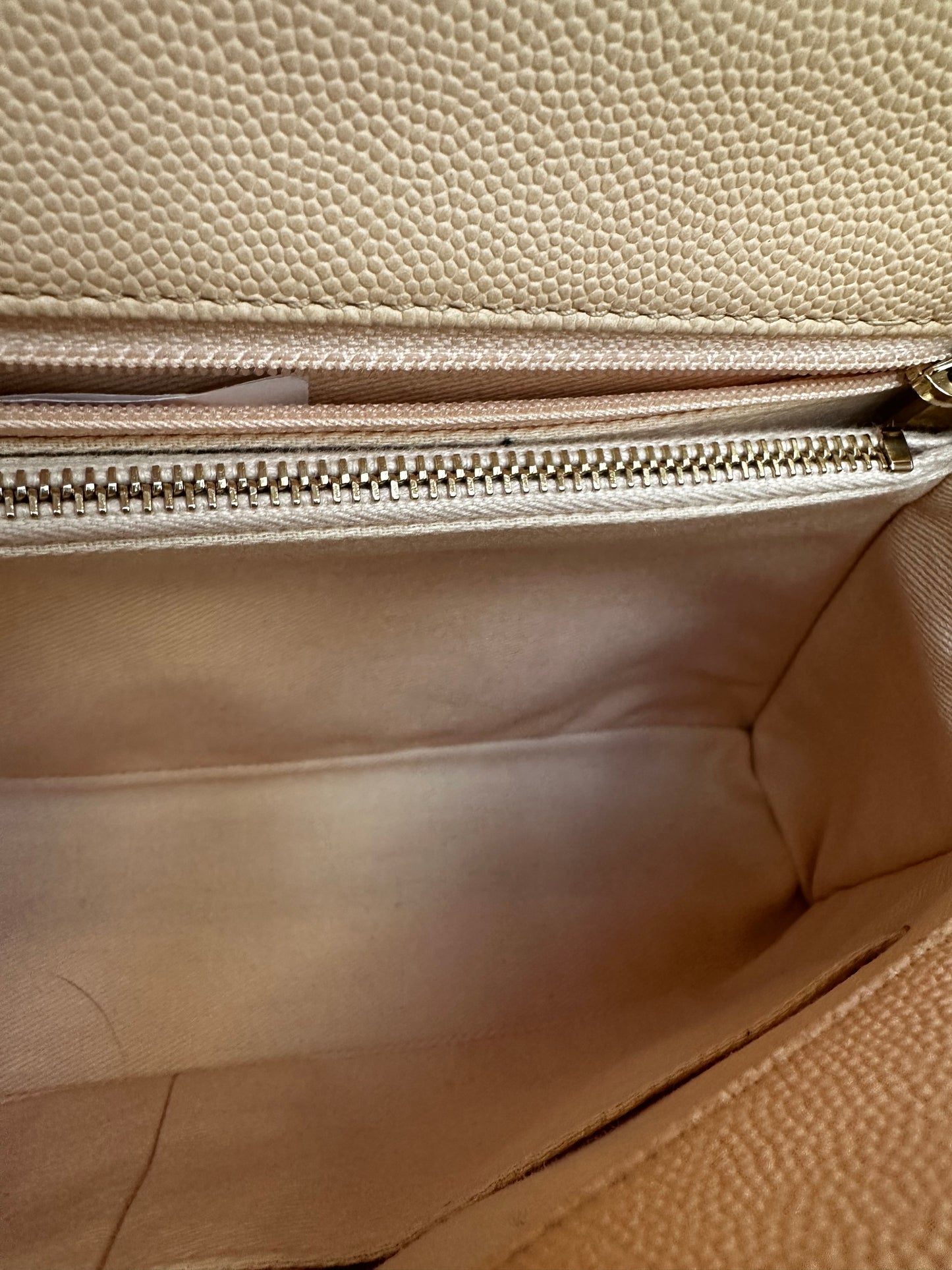 Chanel Medium Beige Coco Handle Caviar Leather GHW