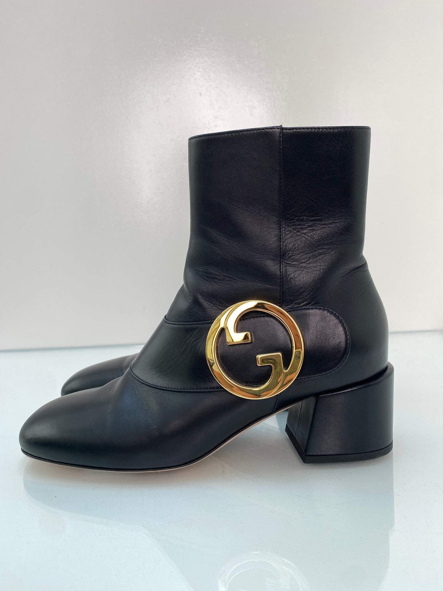 Gucci Black Blondie GG Ankle Boots, 39.5
