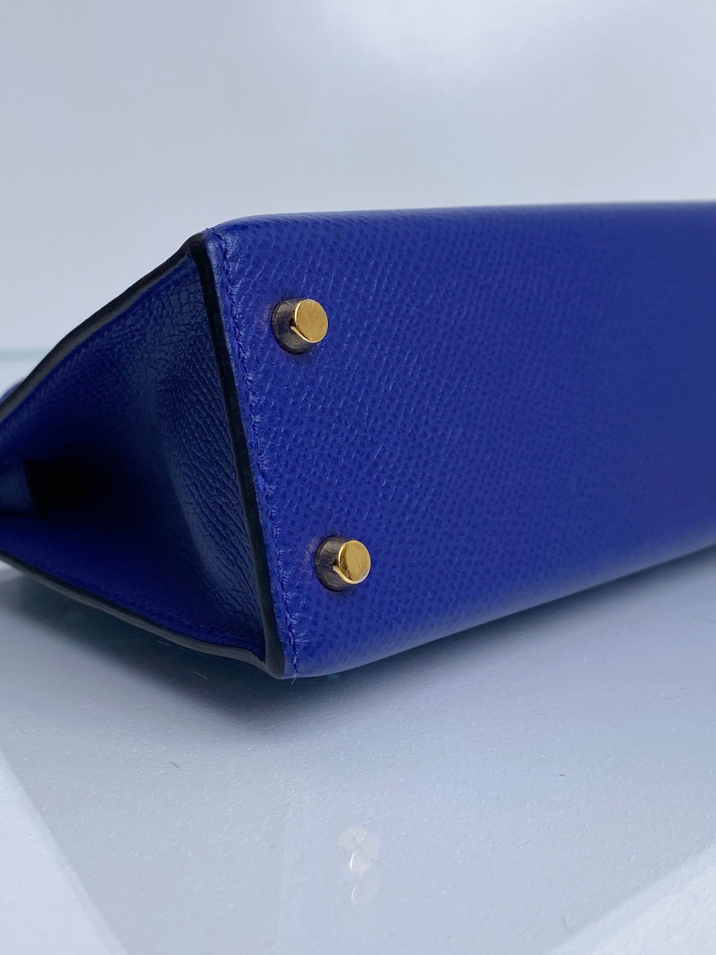 Hermes Mini Kelly Bleu Electrique Epsom GHW #C