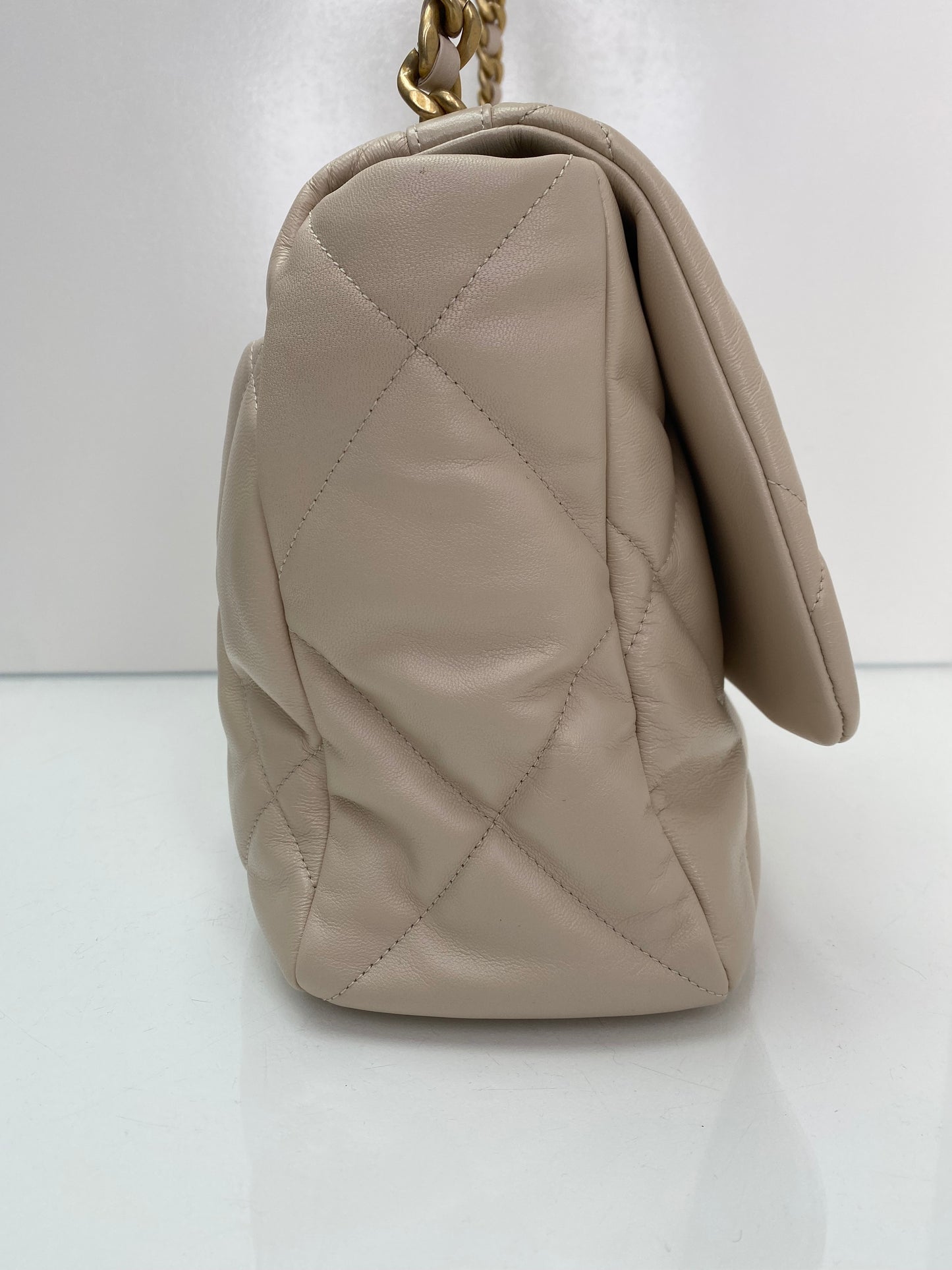 Chanel Cream Quilted Large 19 Bag TTHW