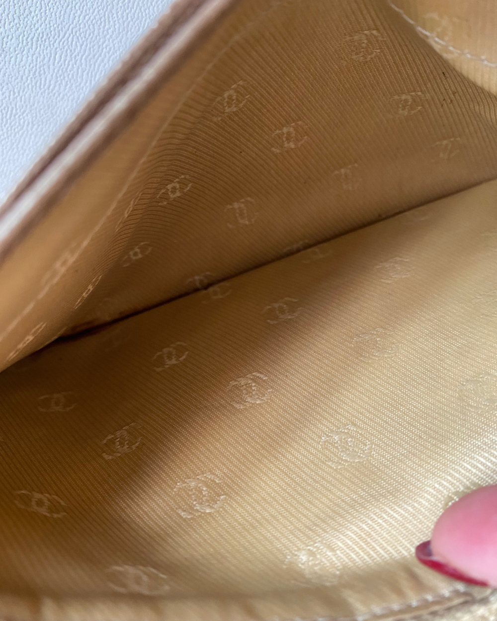 Chanel Vintage Metallic Gold Wallet As is