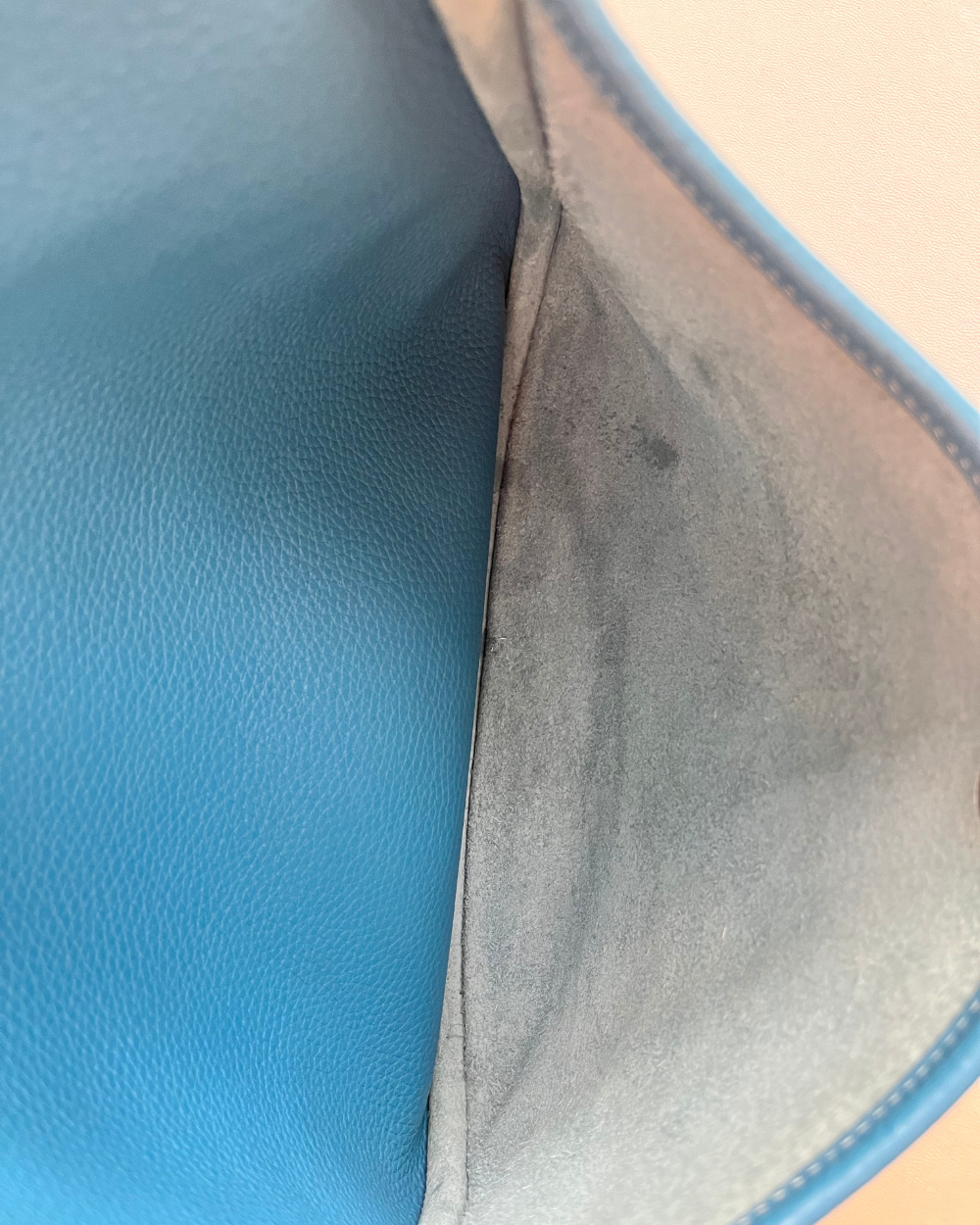Hermes Evelyne GM Blue Jean Clemence PHW