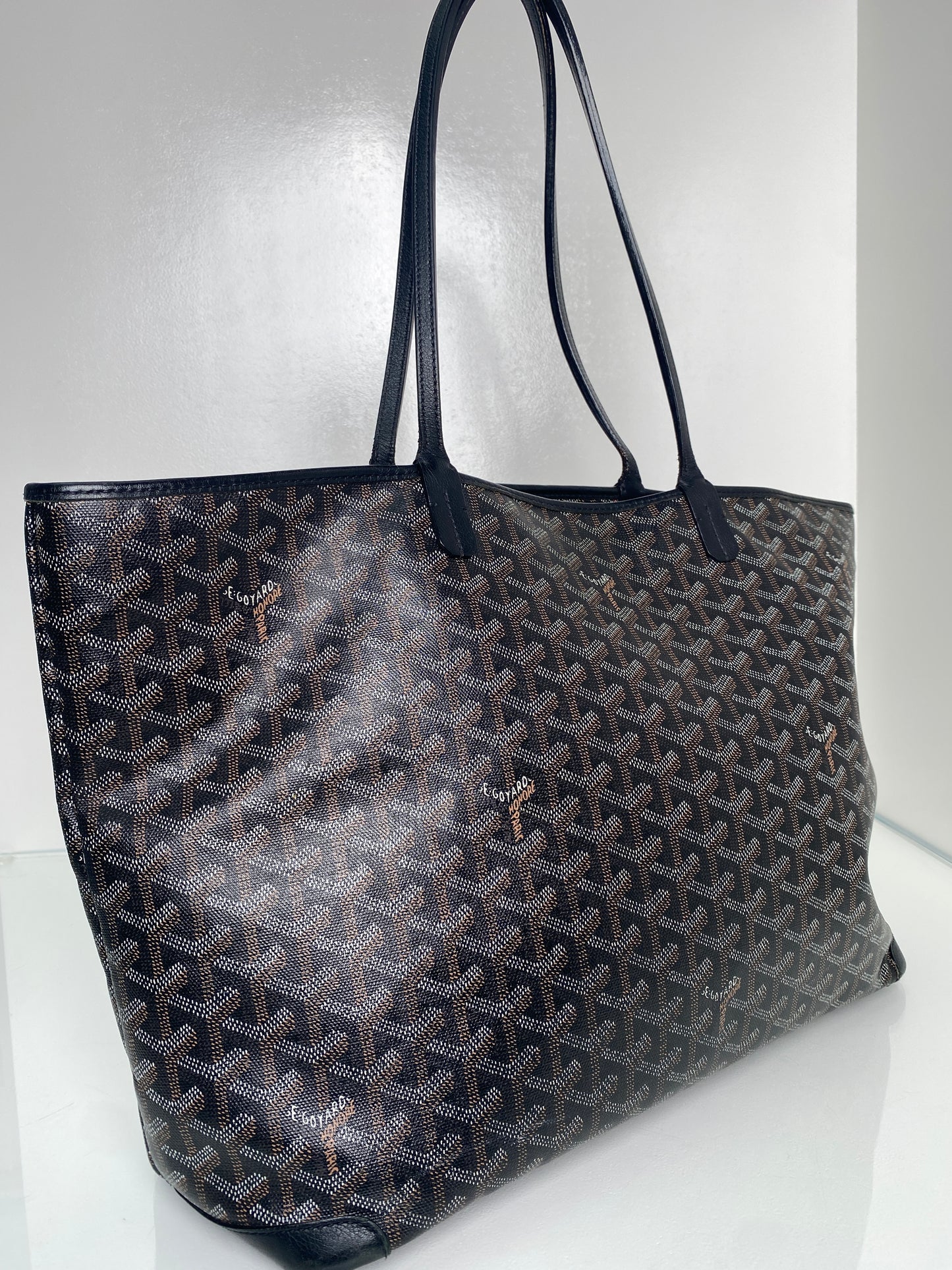 Goyard Black Artois MM Tote Bag SHW