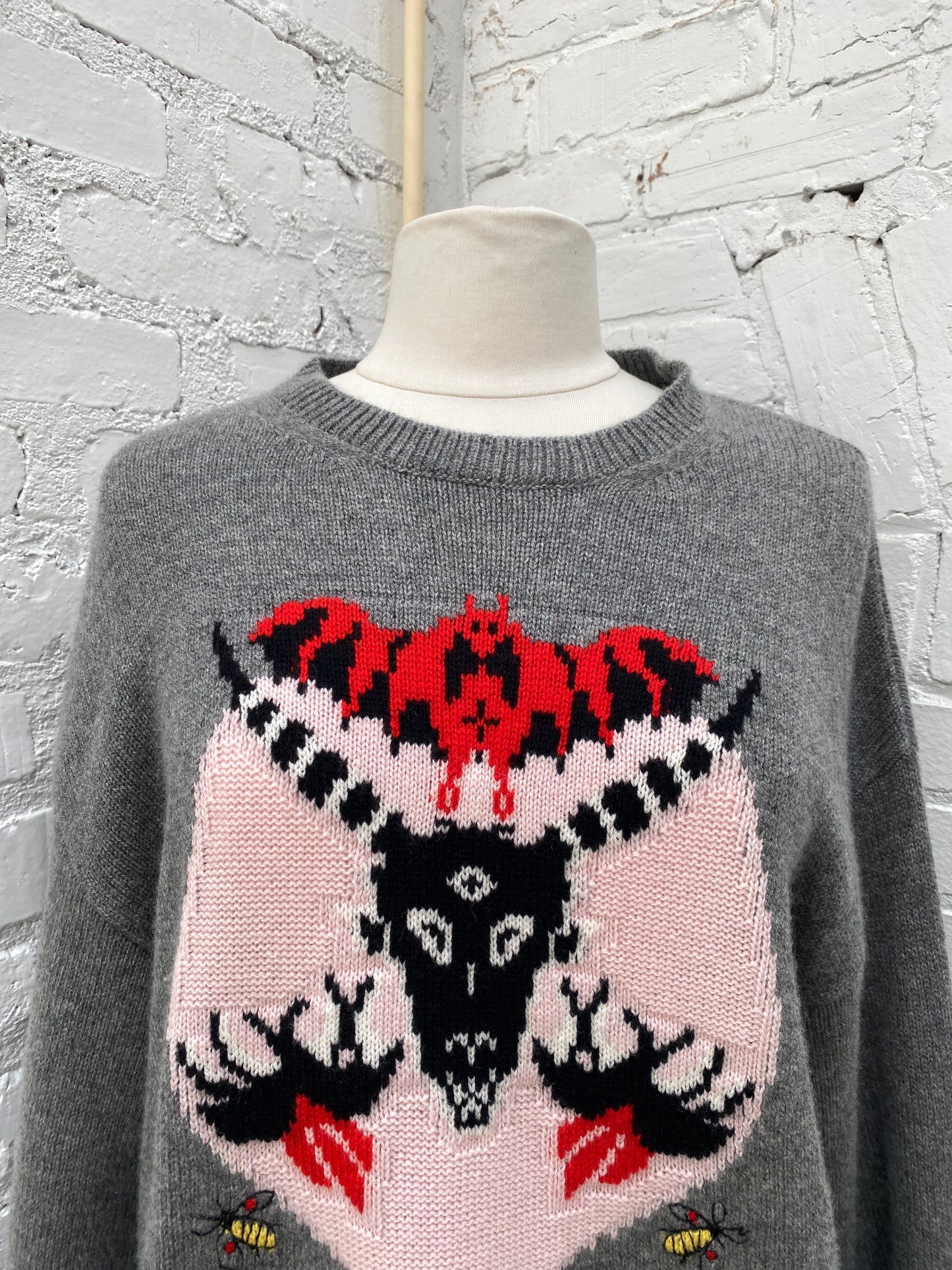 Dior Grey “Le Diable" Cashmere Sweater, 42