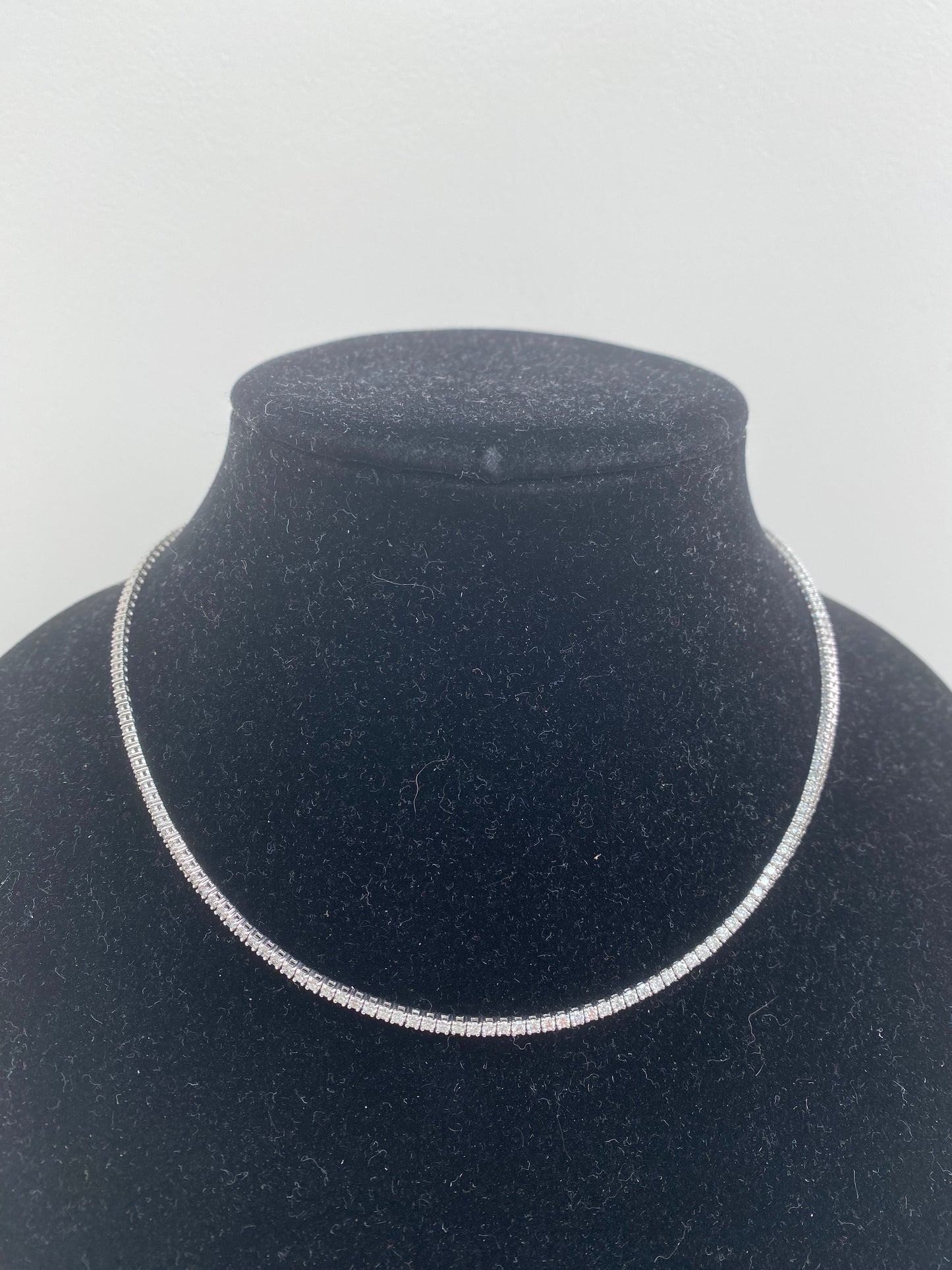 14KW Diamond (6.39 ctw) Tennis Necklace
