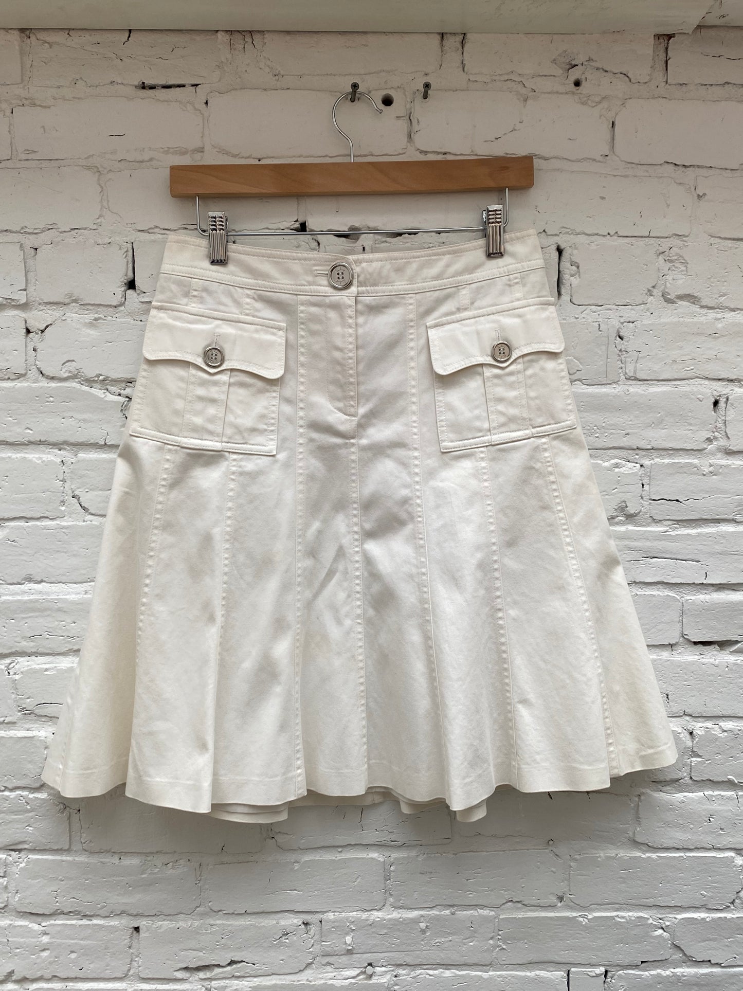 Burberry White Denim Skirt, 4