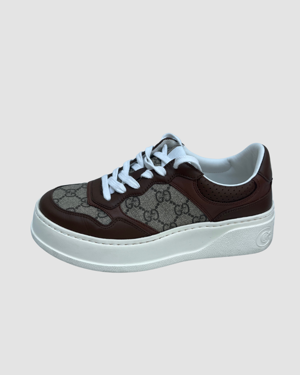 Gucci GG Canvas Leather Sneaker, 37