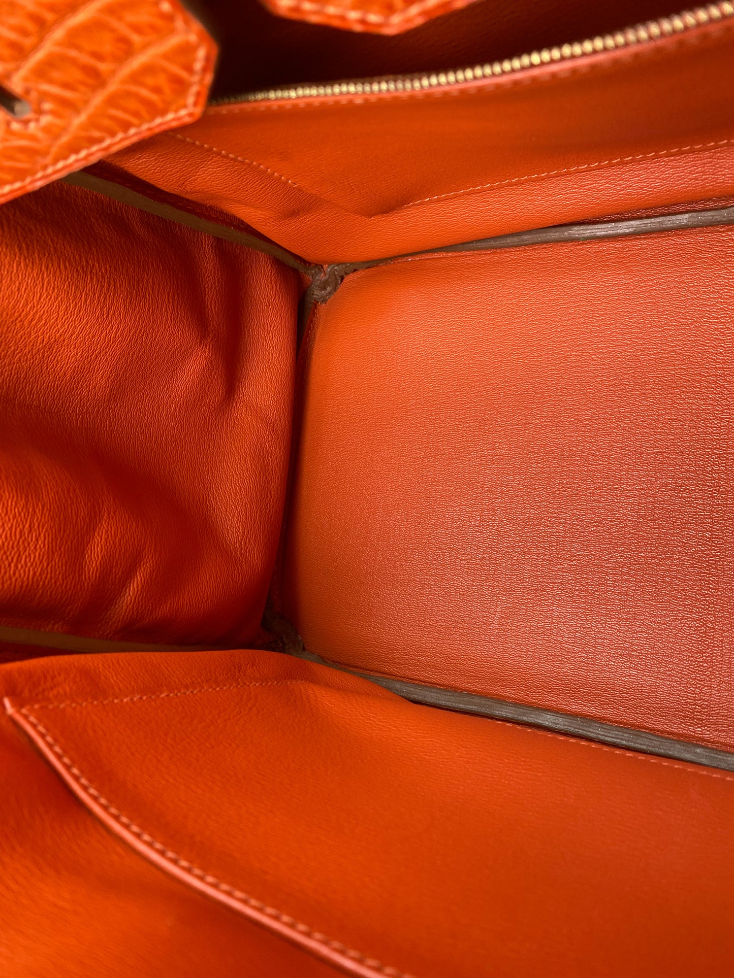 Hermes Birkin 35 Orange Matte Niloticus Croc GHW #O