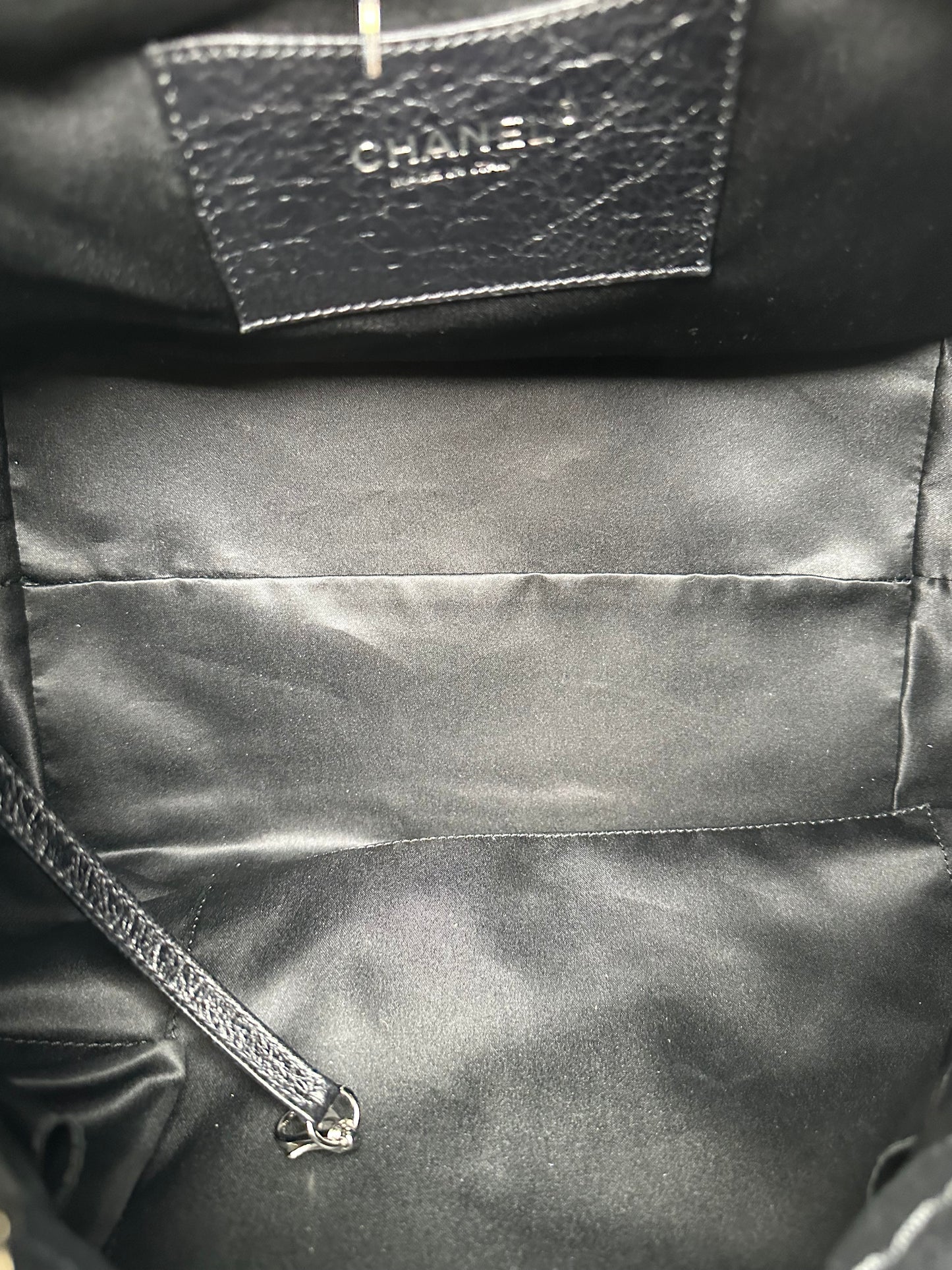 Chanel Black On The Road Calfskin Drawstring Tote SHW #14