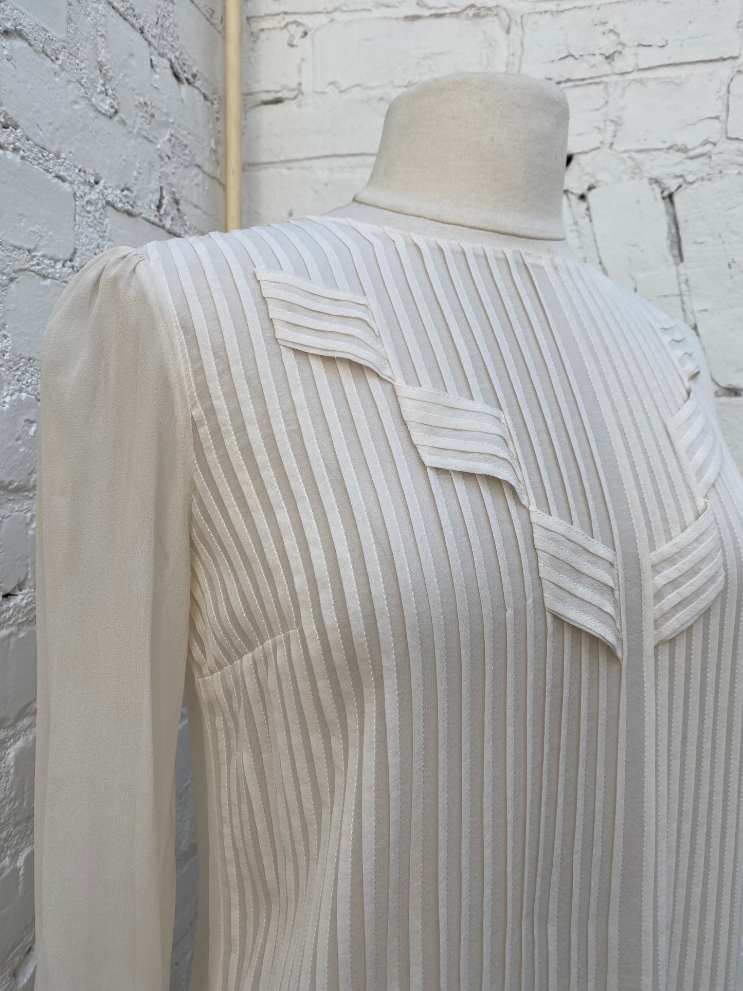 Milly Cream Long Sleeve Blouse, 2