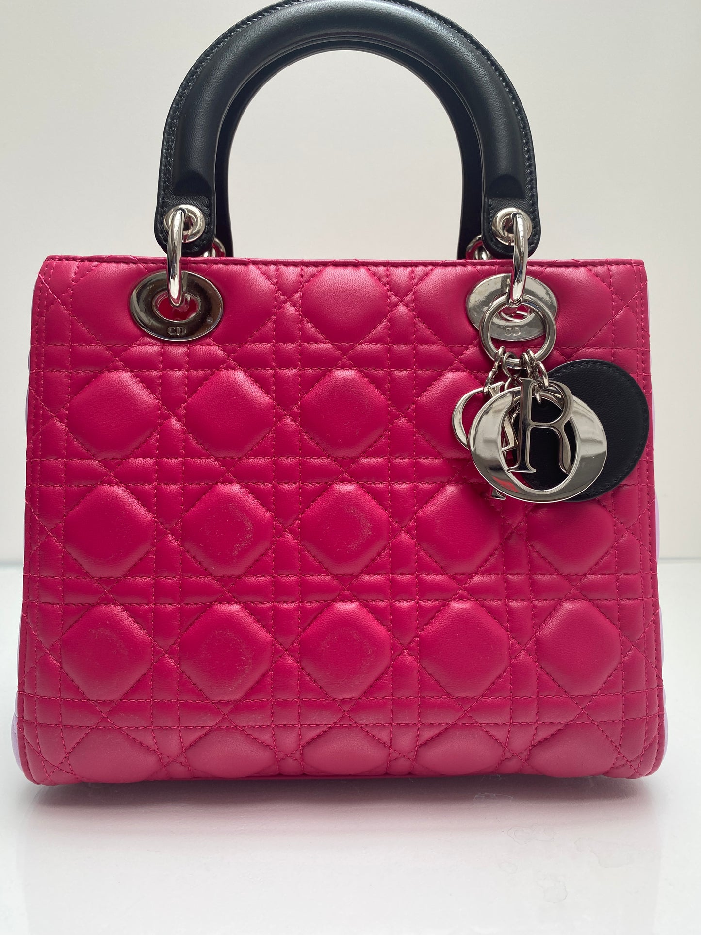 Christian Dior Lady Dior Pink/Black Medium