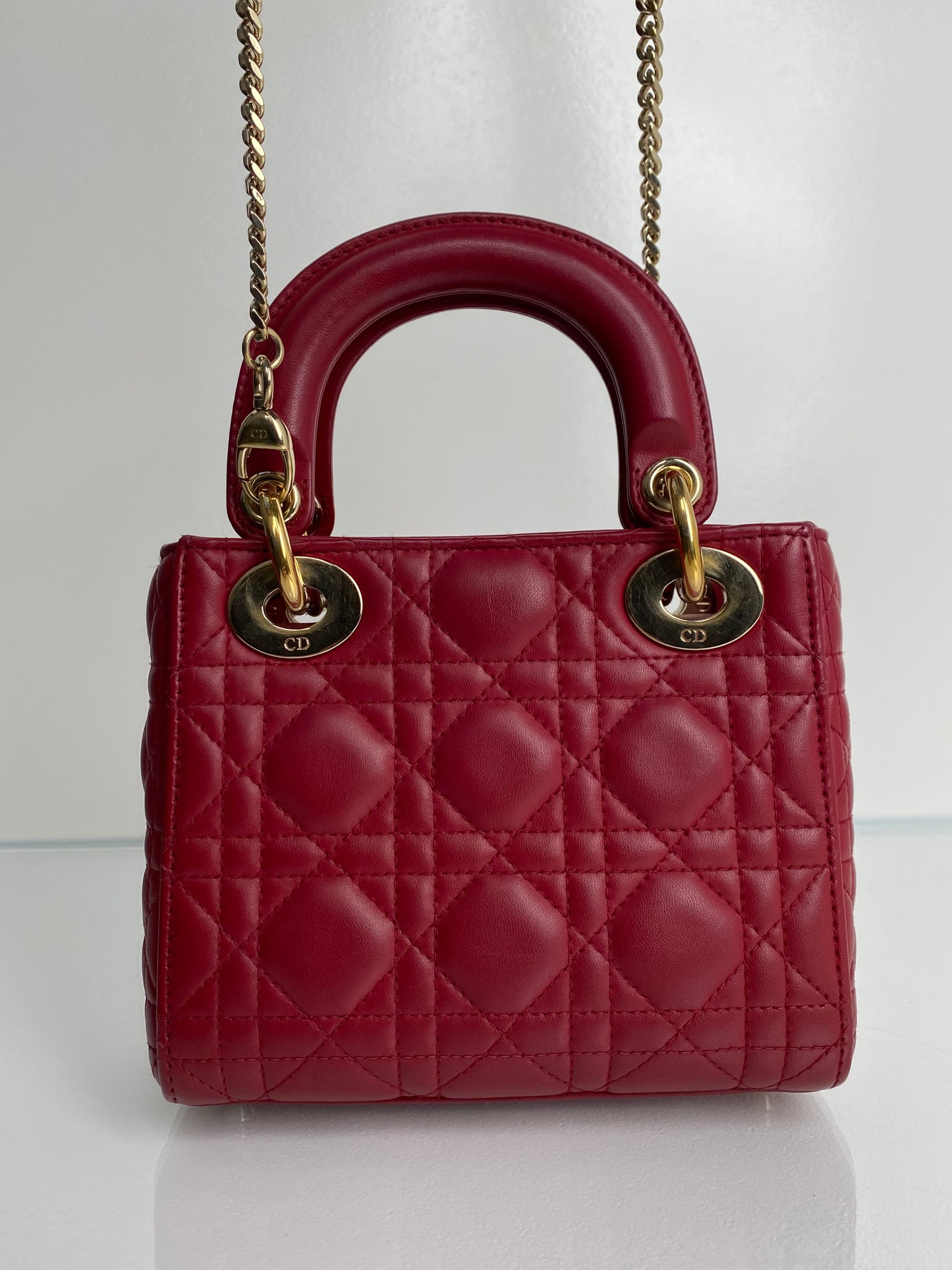 Dior Burgundy Mini Lady Dior Bag