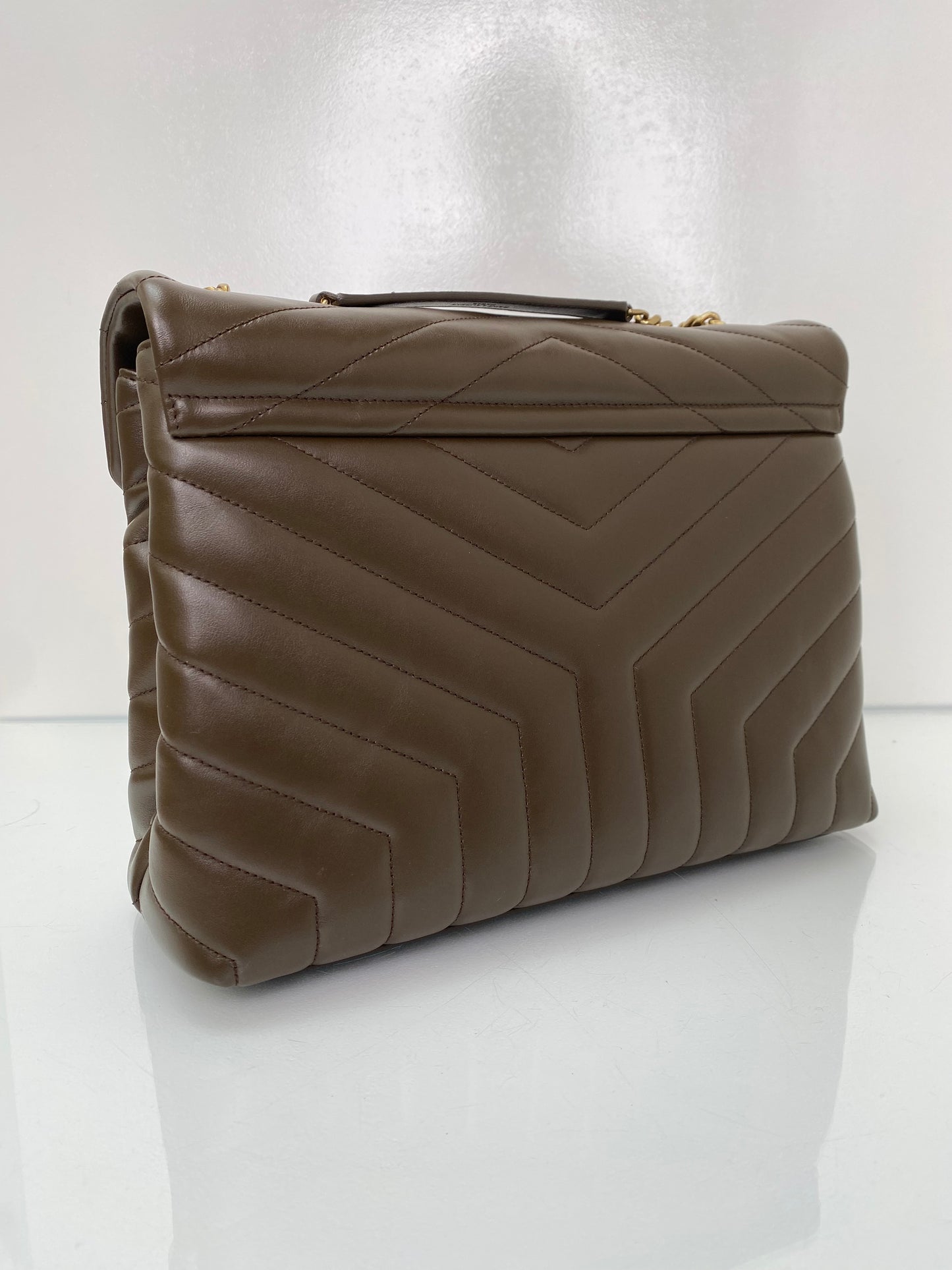 Saint Laurent Loulou Brown Matelasse Bag GHW