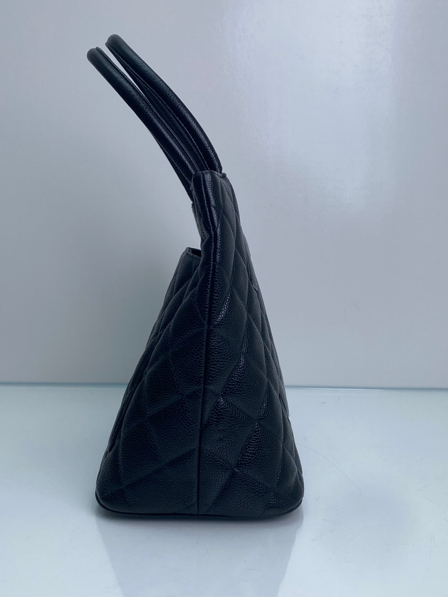 Chanel Medallion Black Caviar Medium Tote SHW