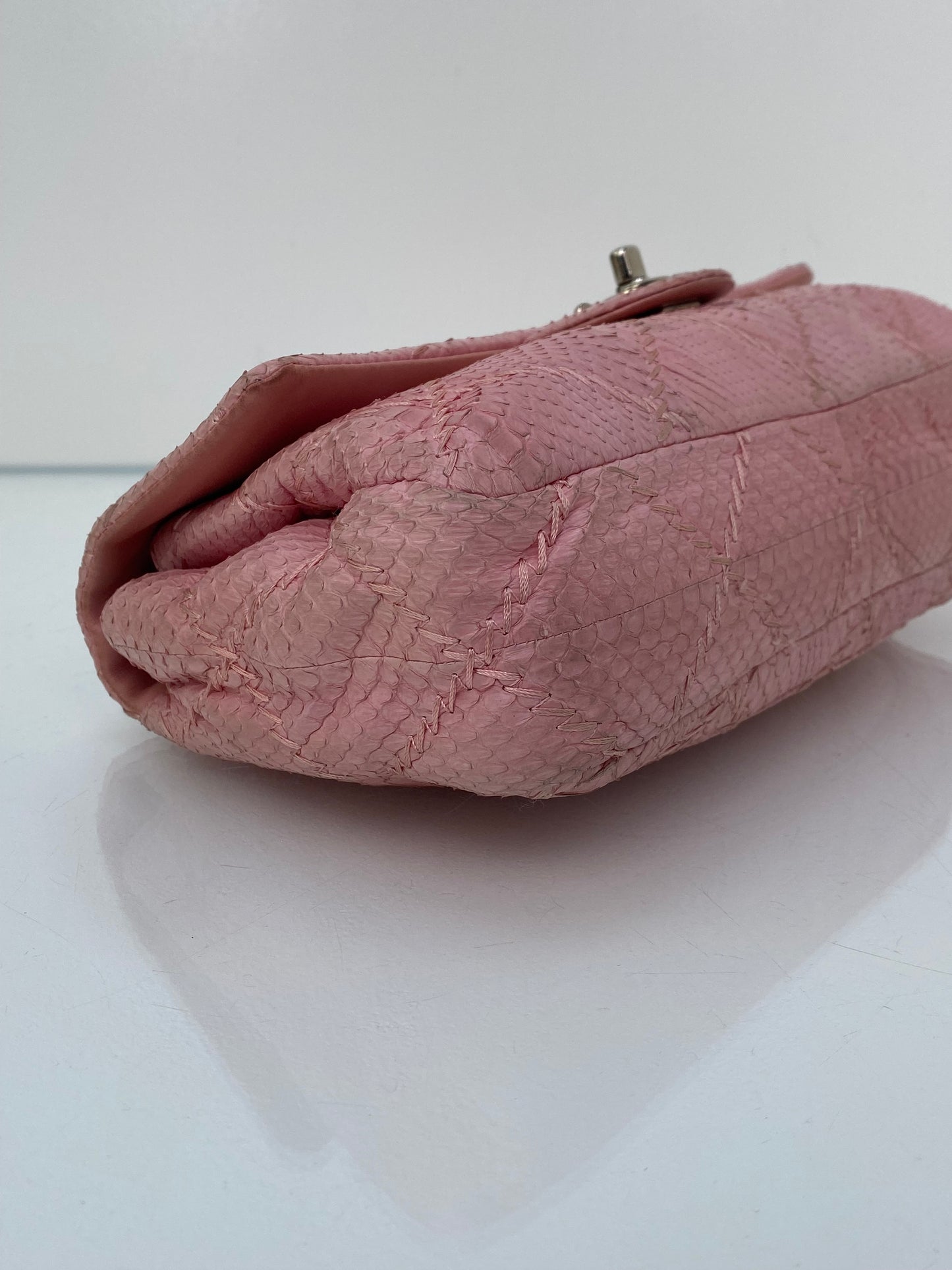 Chanel Pink Ultimate Stitch Python Flap Bag SHW