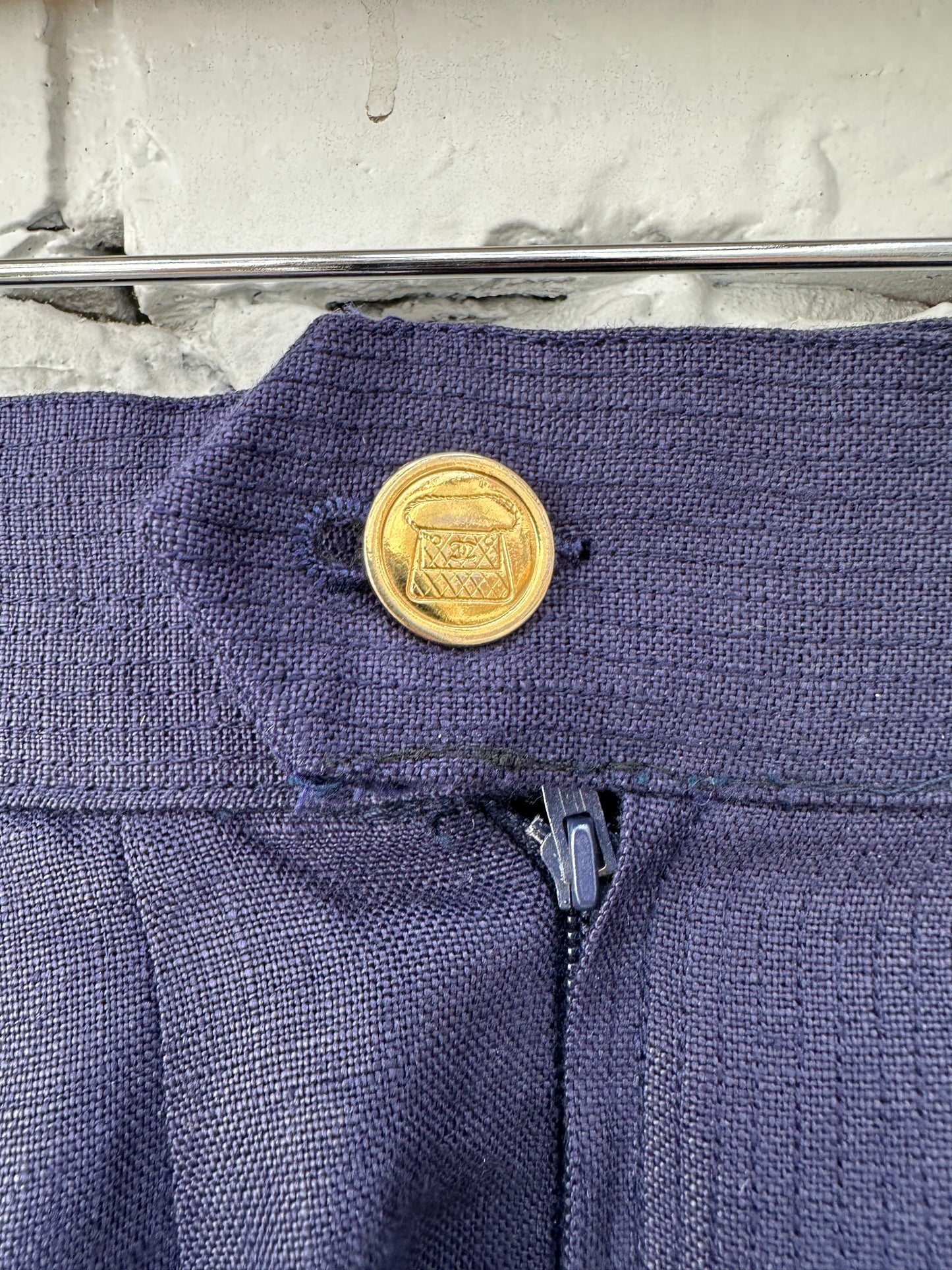Chanel Navy Pencil Skirt, XS