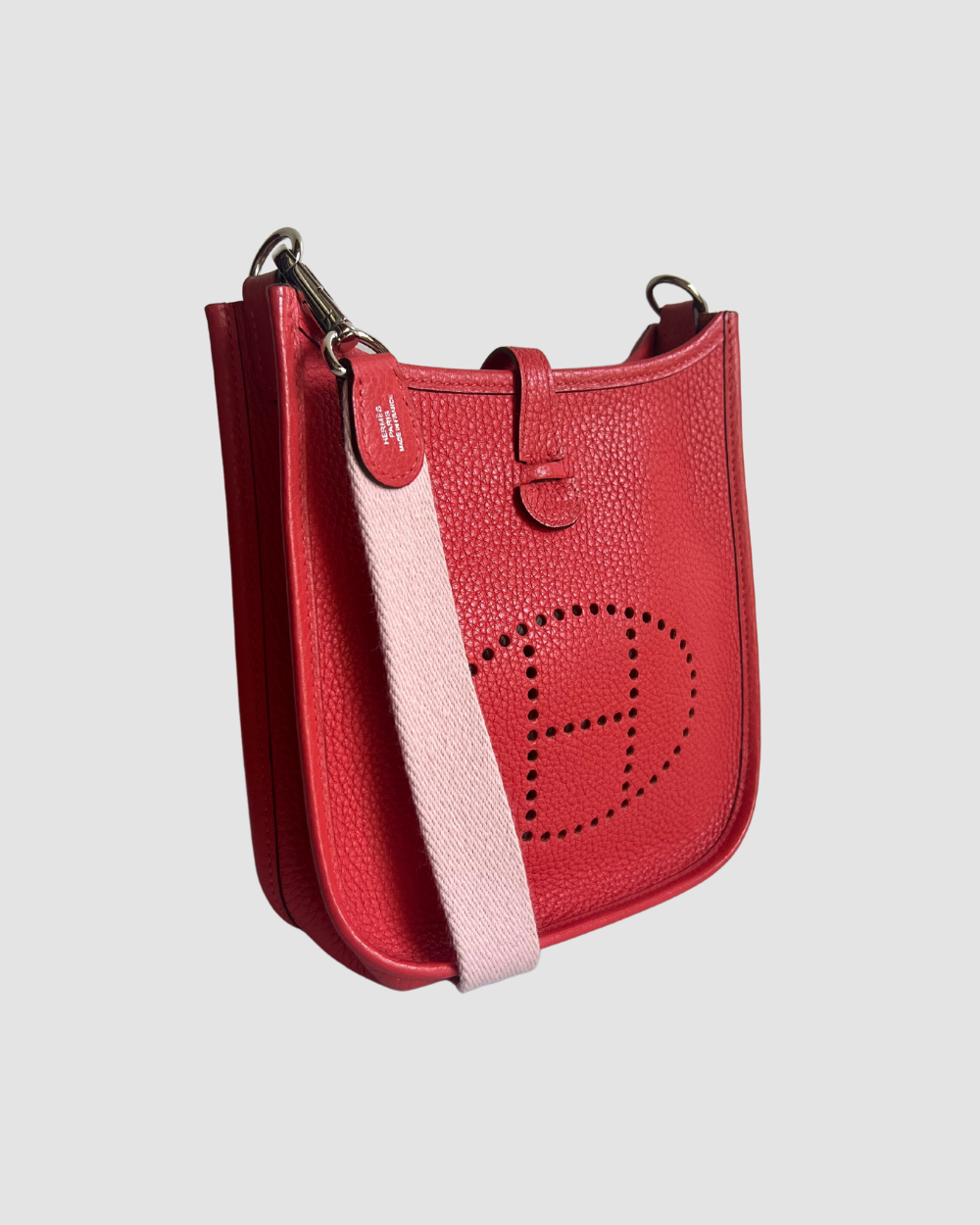 Hermes Rouge Togo Leather Evelyne TPM