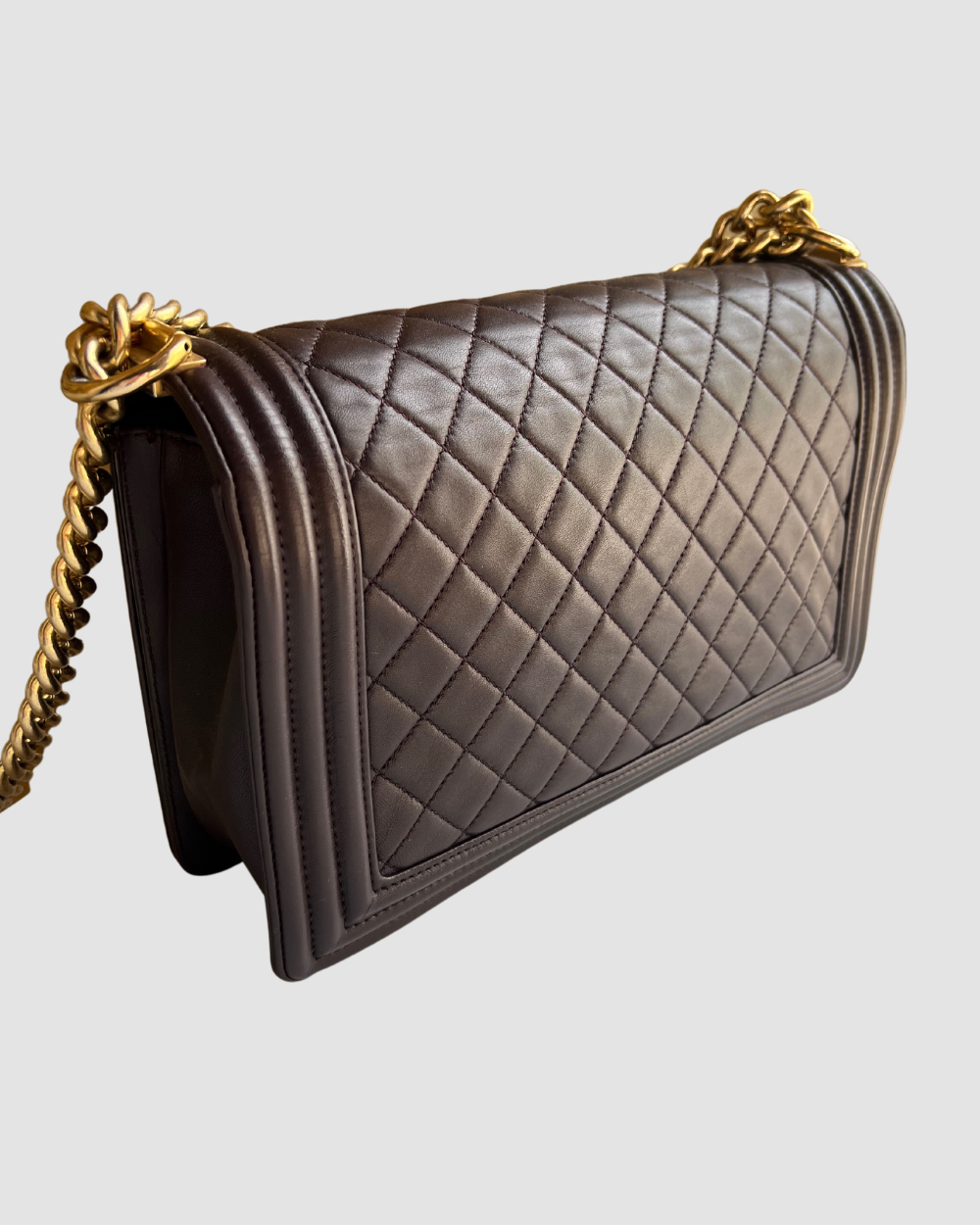 Chanel Boy Bag Aubergine Lambskin GHW #23, D + C