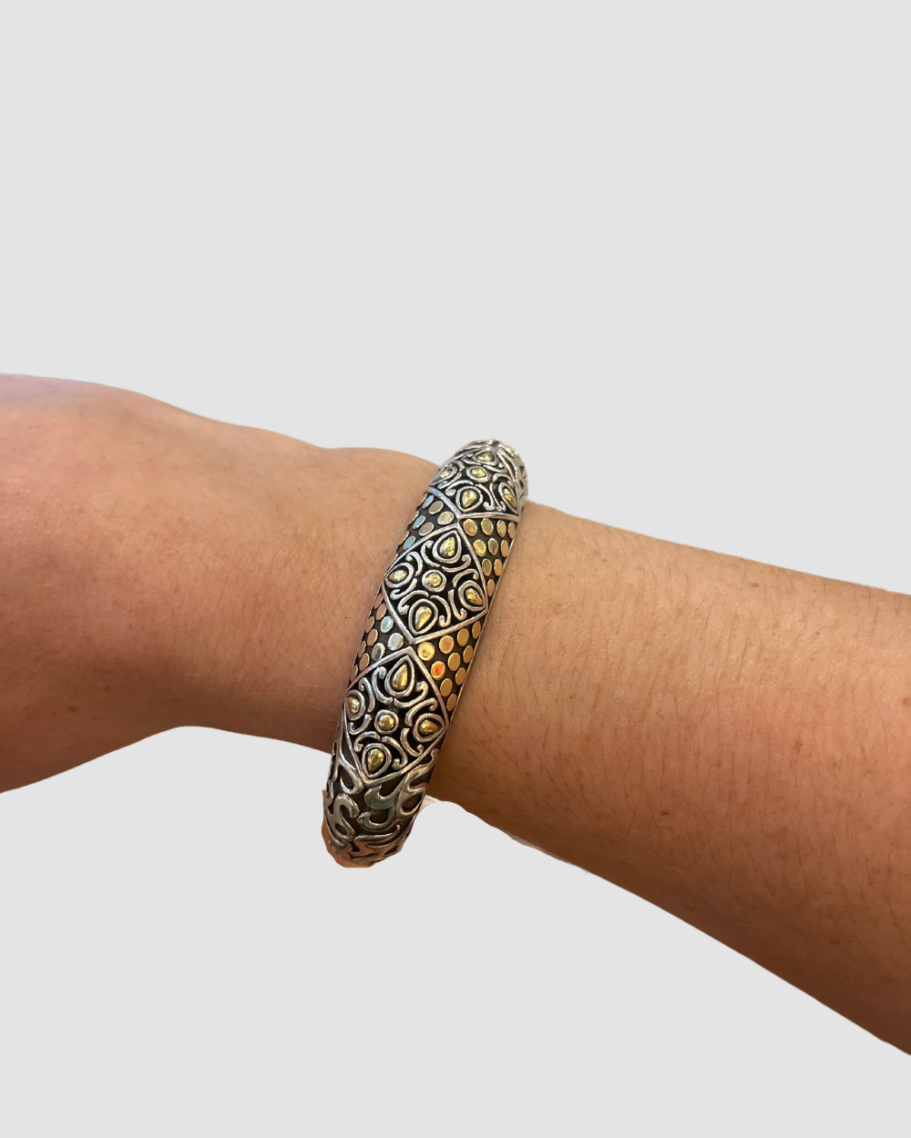John Hardy Sterling Silver & 18K Gold Cuff