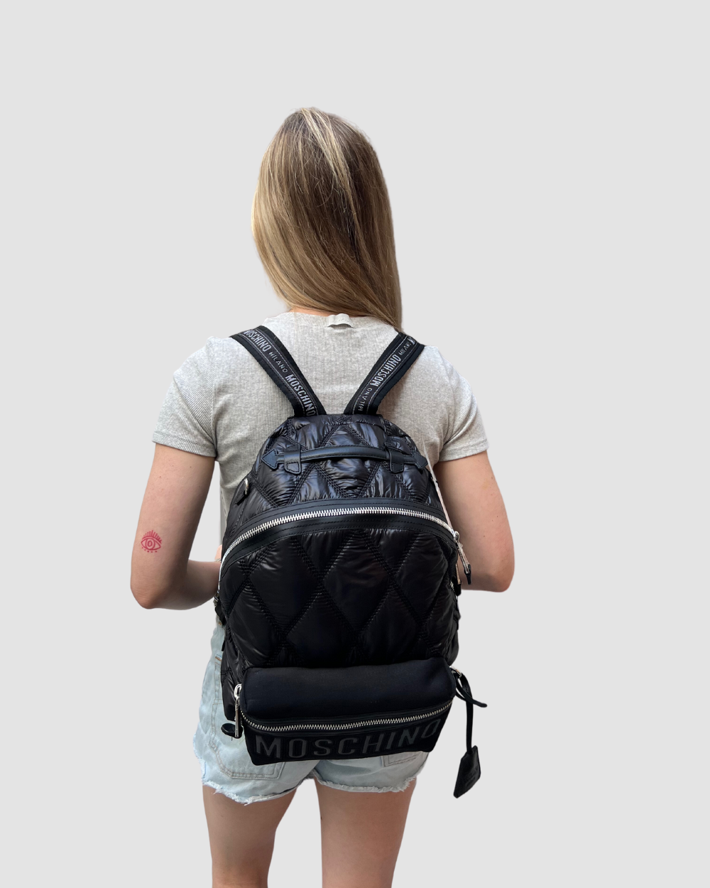 Moschino Quilted Backpack Black